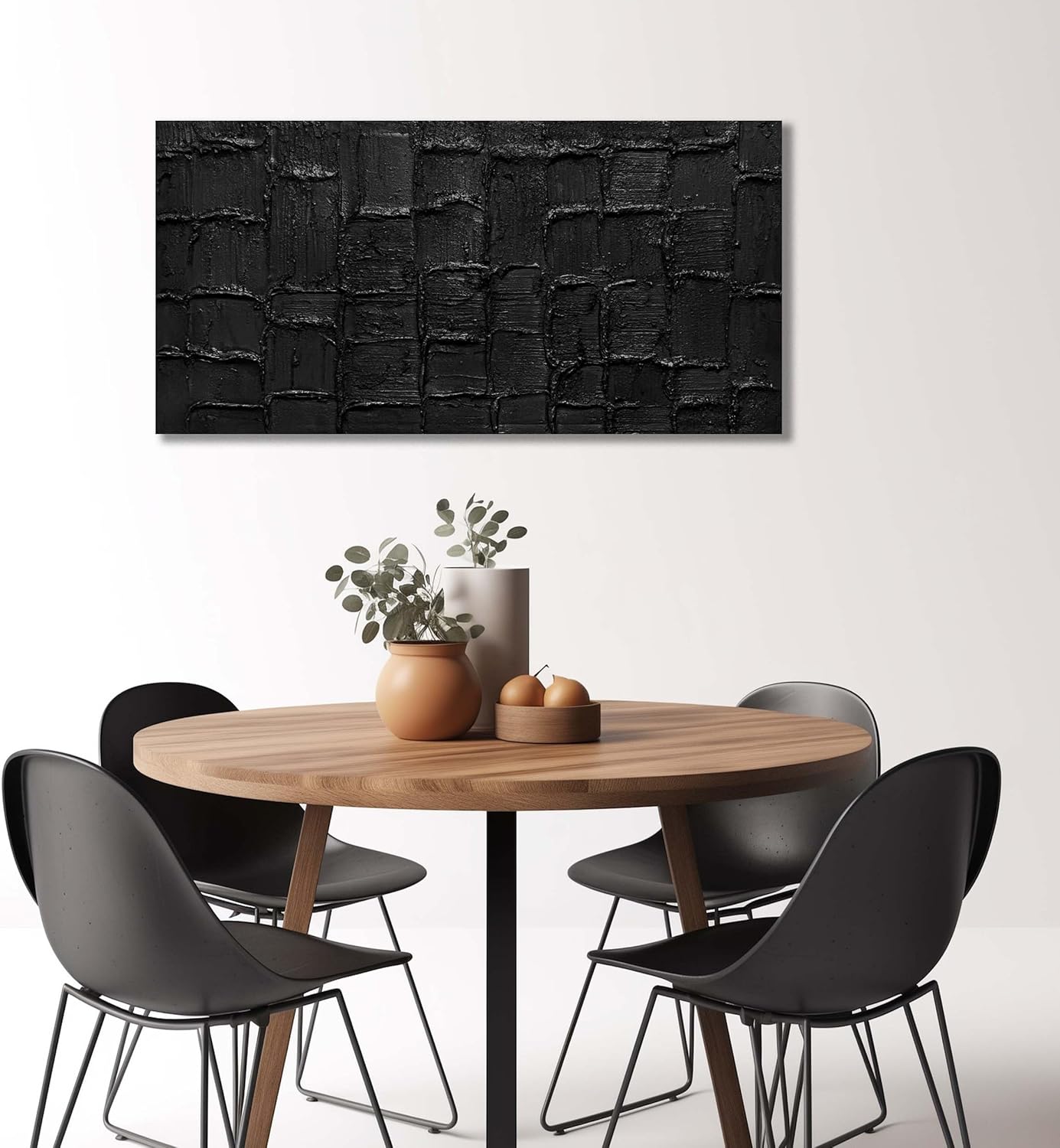 Abstract Painting Wall Art for Living Room Black Wall Decor for Bedroom Minimalist Wall Art for Kitchen Size 20 x 40 Inch