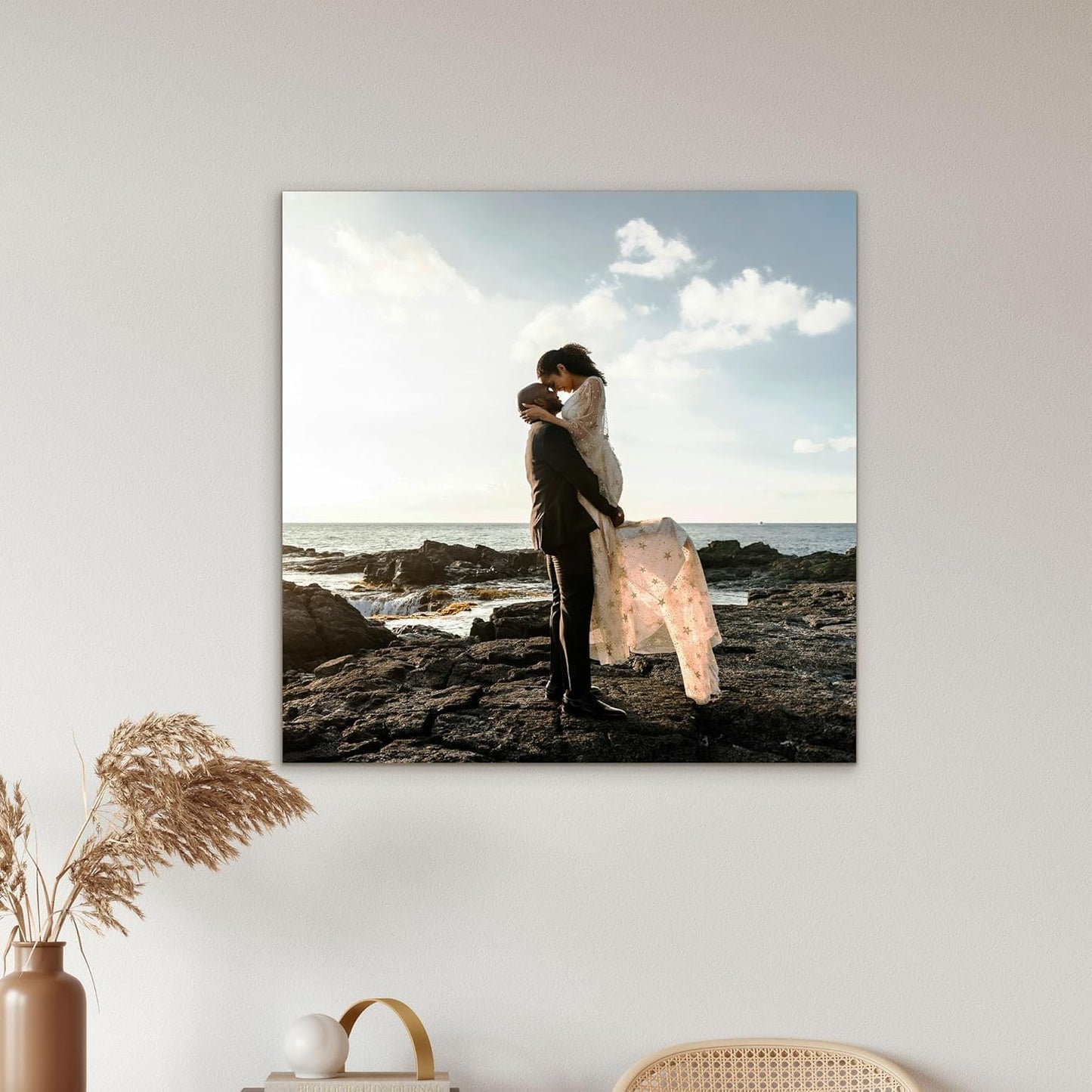 Tapuayts Personalized Custom Canvas Poster: Upload Your Image/Photo for Custom Photo-to-Poster Printing, Quality Wall Art Print (16" X 16")