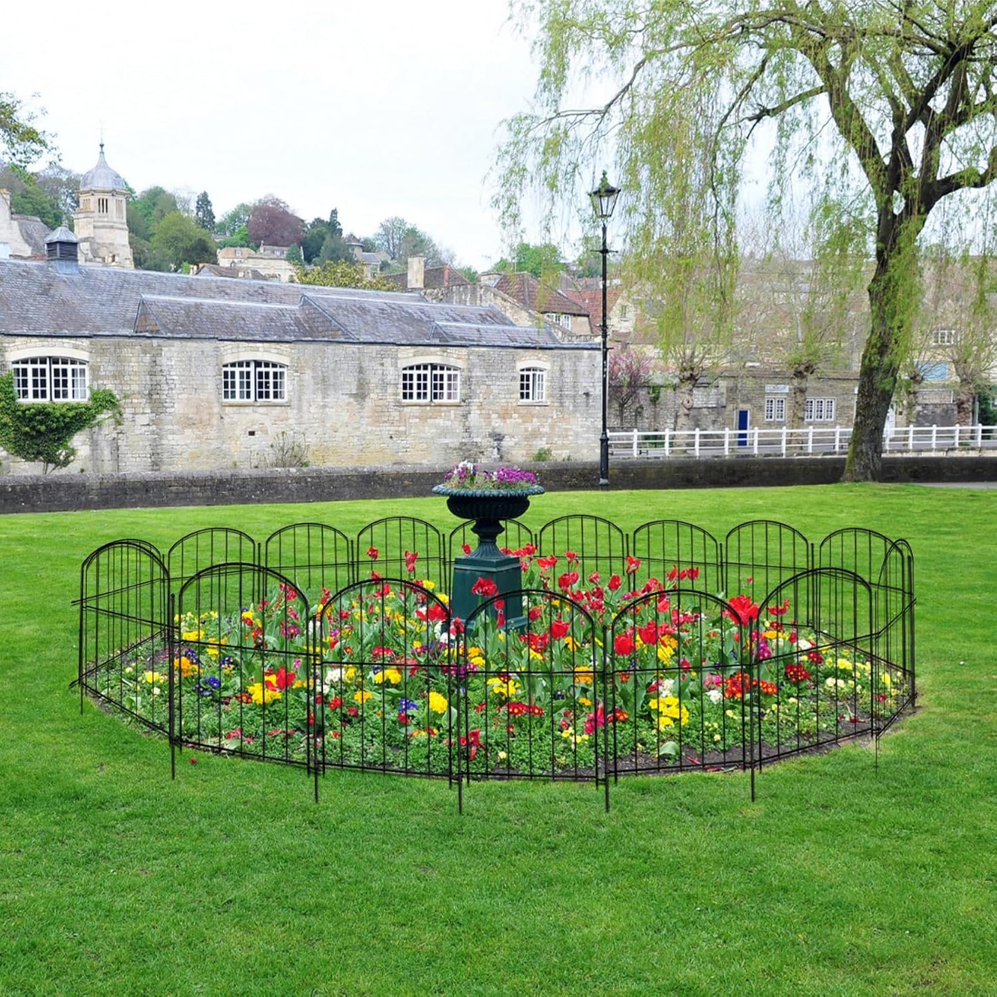 17in(H) x 10ft(L) Garden Fence Animal Barrier No Dig, 10 Panels Rustproof Small Metal Fencing, 1.5in Gap Fence Border, Outdoor Decorative Fence for Yard Dogs Rabbits