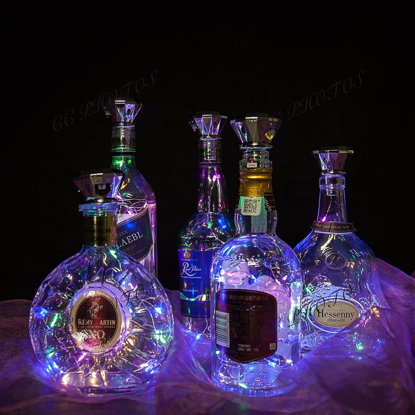 Solar Wine Bottle Lights Outdoor, Cork Lights for Wine Bottles Waterproof, Fairy Lights Solar for Wedding Party Garden Patio Pathway Decor, Suitable for Most Wine Bottle Mouths-MultiColor (8 Pack)