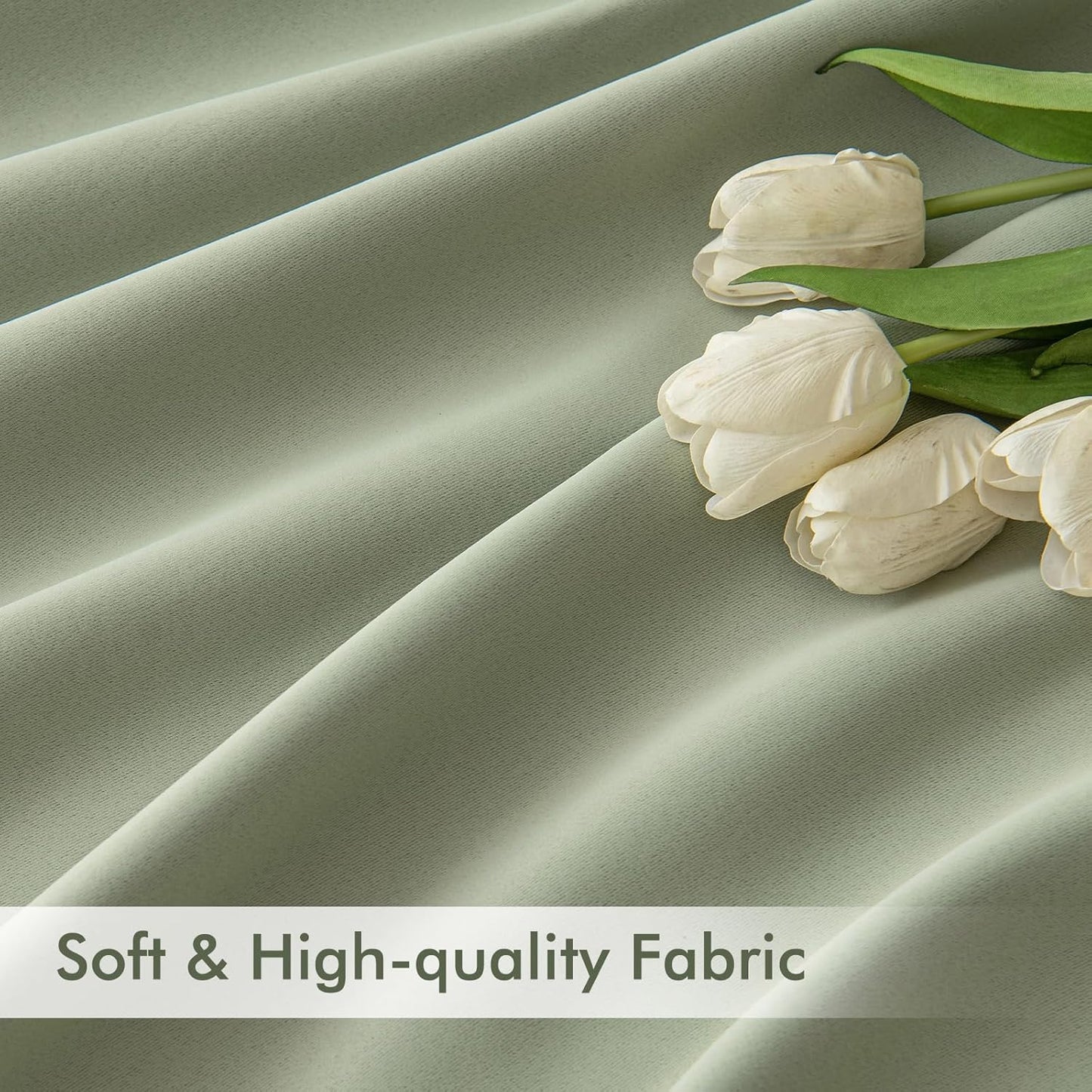 MIULEE Back Tab Sage Green Curtains 84 Inch Length 2 Panels Set for Living Room Bedroom, Rod Pocket/Pinch Pleated Light Blocking Thermal Insulated Room Darkening Blackout Curtains 84 Inches Long