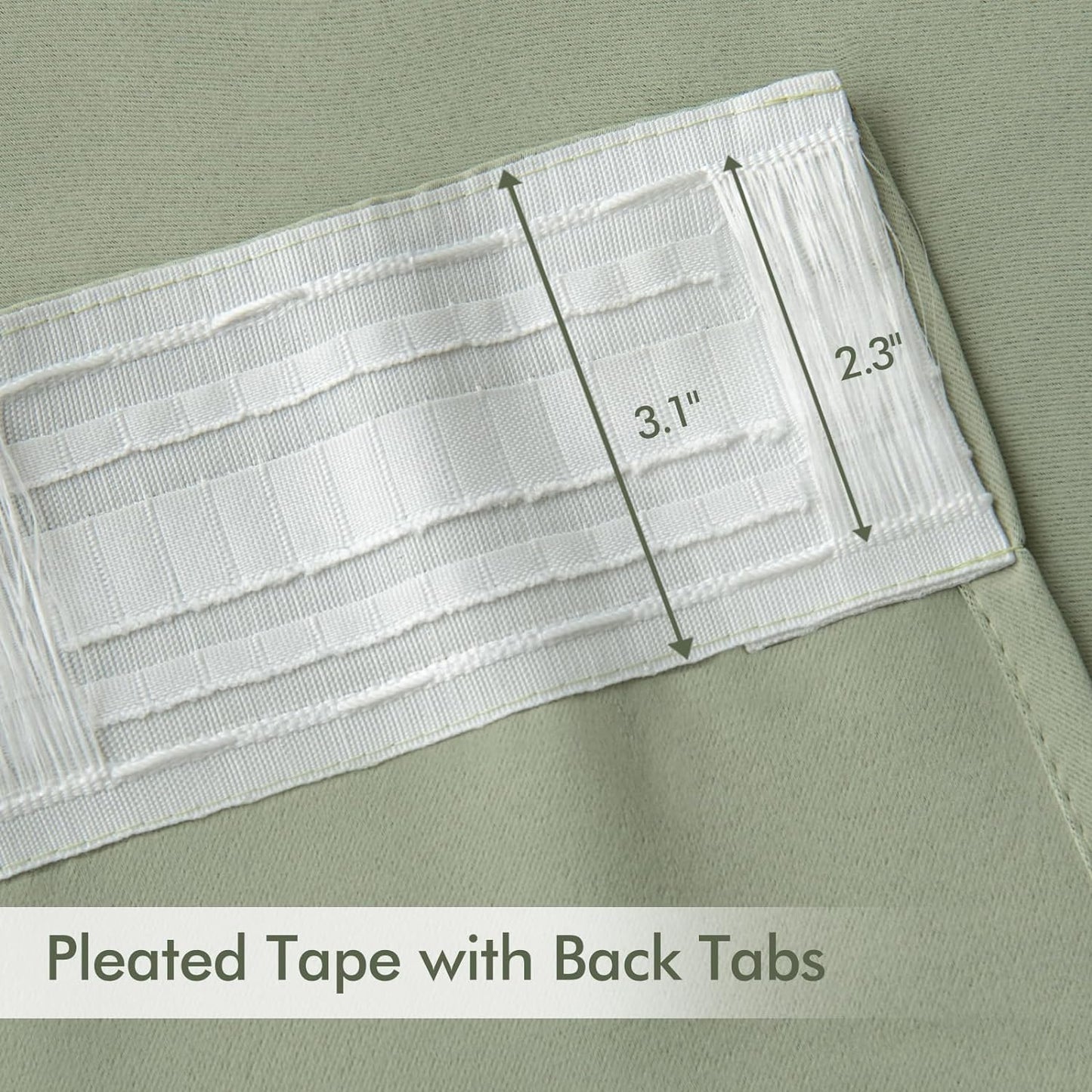 MIULEE Sage Green Back Tab Blackout Curtains 84 Inch Length 2 Panels Set for Living Room Bedroom Privacy, Rod Pocket/Pinch Pleated Thermal Insulated Room Darkening Light Blocking Drapes, W72xL84