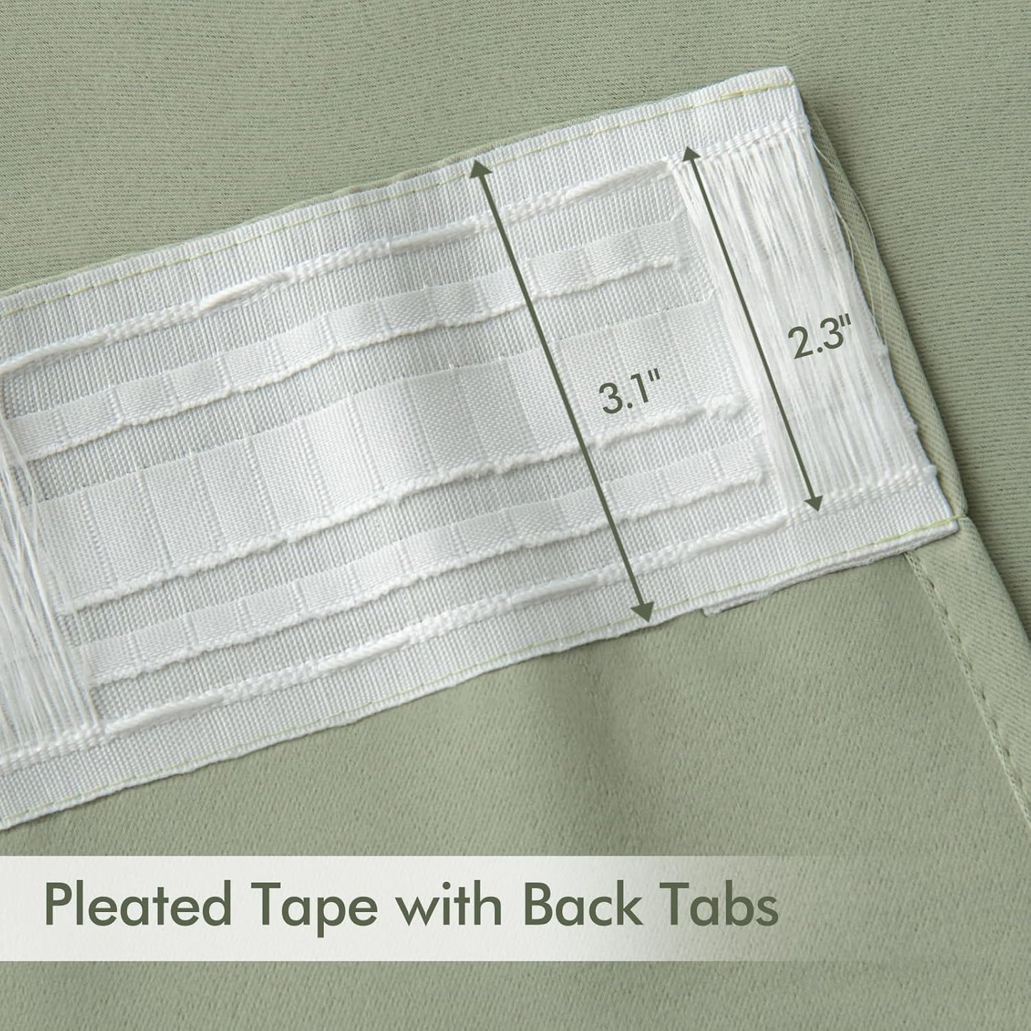 MIULEE Back Tab Sage Green Curtains 84 Inch Length 2 Panels Set for Living Room Bedroom, Rod Pocket/Pinch Pleated Light Blocking Thermal Insulated Room Darkening Blackout Curtains 84 Inches Long