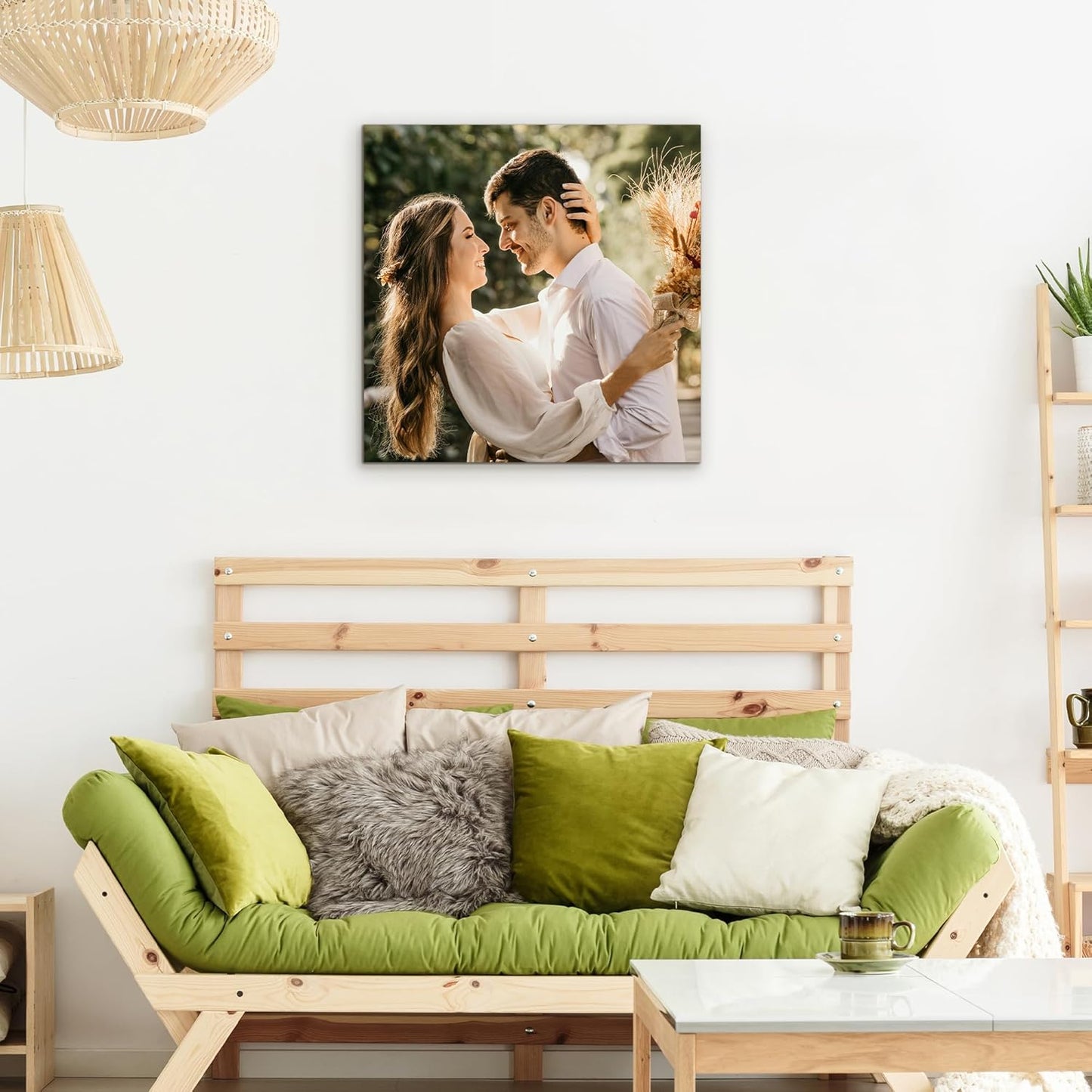 WayToLight Custom Canvas Prints with Your Photos Framed Personalized Picture Canvas Prints Wall Art Ideal for Home Decor Christmas Family Gifts (8" x 8")