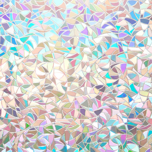 Rainbow Window Privacy Film 3D Decorative Stained Glass Window Film Anti UV Non-Adhesive Reusable 23.6" x 157.4" for Home Room Car Glass Cling