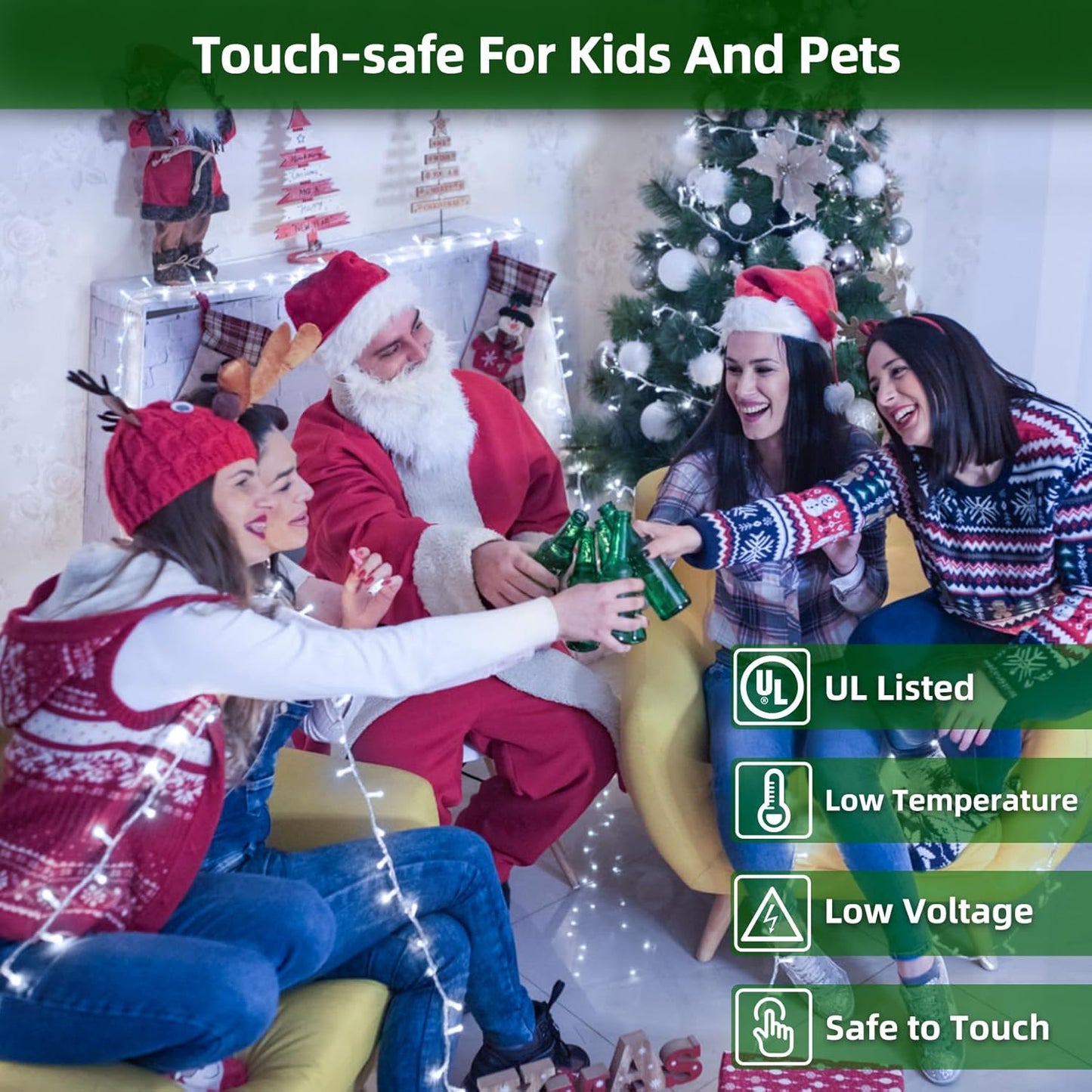 300LED Christmas Lights Outdoor Indoor Use, 12 Lighting Modes 75ft Christmas Tree Lights with Timer, Dimmable Cool White LED StringLights Waterproof for Yard Tree Wedding Party Holiday Cool White