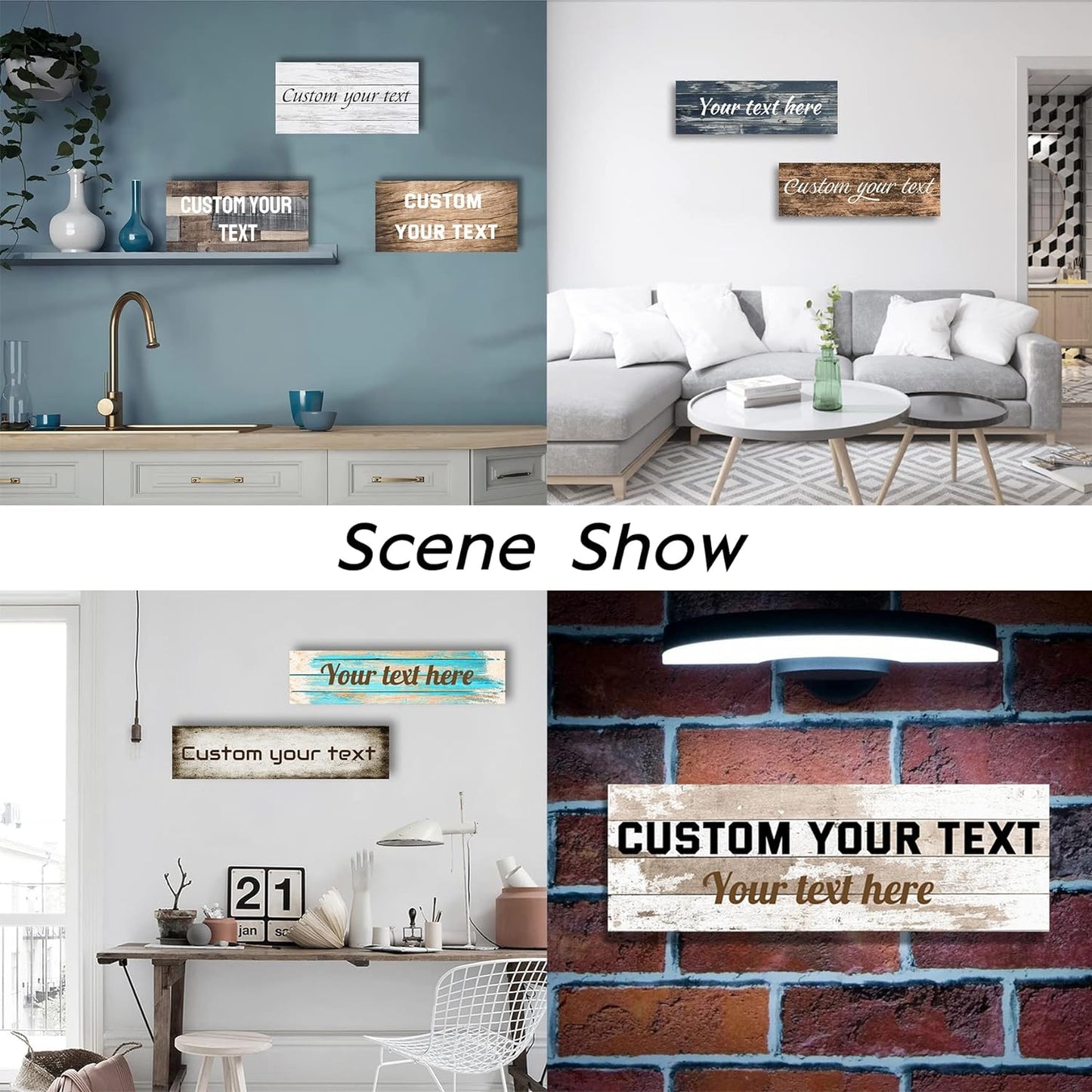 LZIMU Custom Signs for Wall Personalized Canvas Prints Sign with Your Text Customized Family Sign Wall Art for Rustic Farmhouse Home Decor (12"x24")