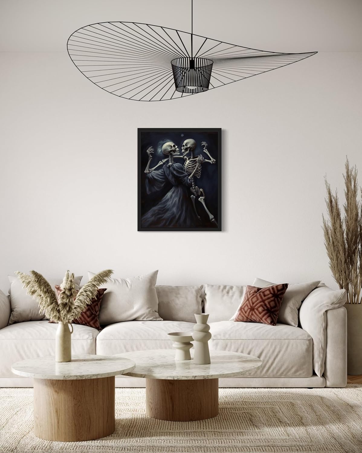 Dancing Skeleton Poster Art Print, Halloween Scary Vintage Wall Art Academia Spooky Painting Decoration for Horror Prints, Gothic Posters Bedroom Decor 89 (Dancing Skeleton, 11 x 14 inches, Unframed)