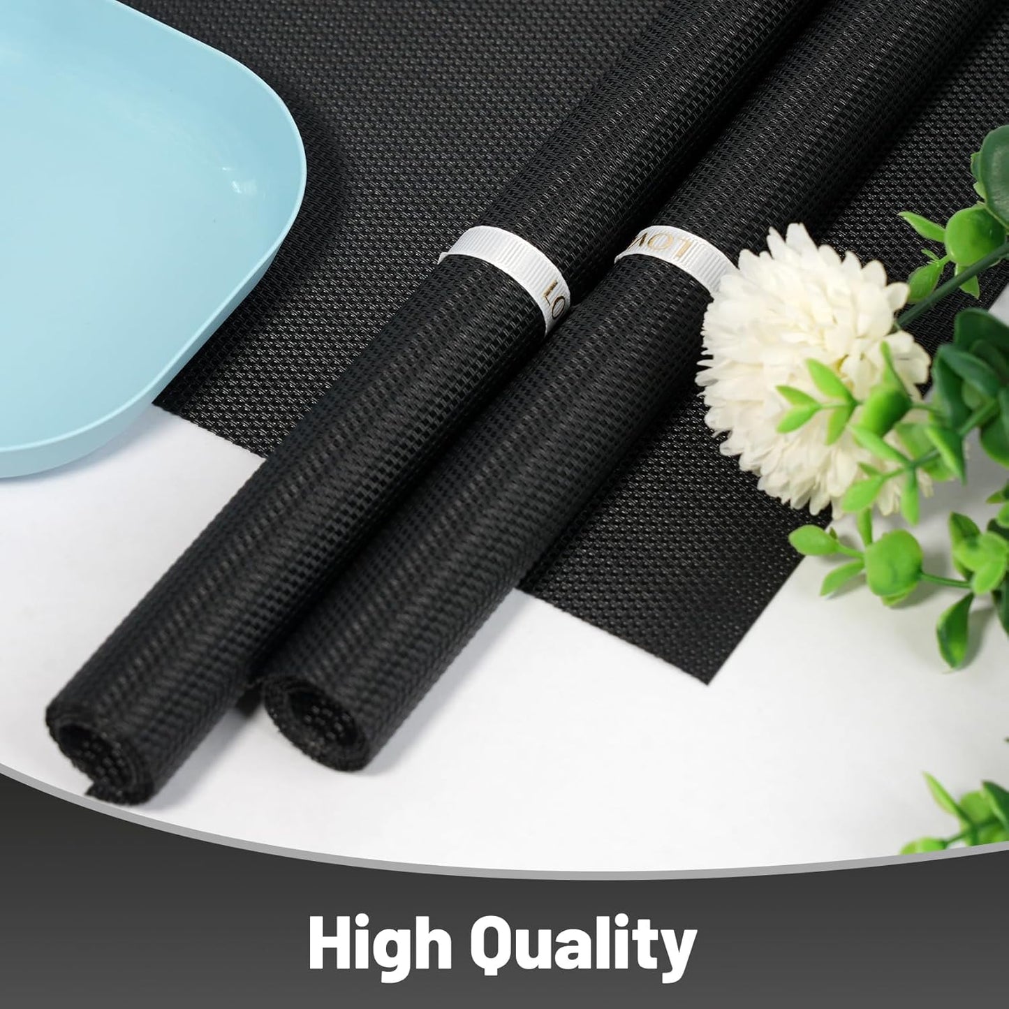 Placemats Set of 6，Non-Slip PVC Weave Table Mats Easy to Clean，Heat Resistant Place Mats for Kitchen Dining Table Decoration Indoor Outdoor，Black