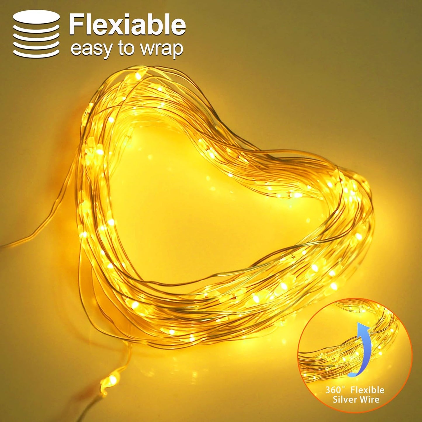 Christmas Decorations Warm White Fairy String Lights, Battery Operated with Timer, 2 Pack Total 33FT 100 Led Mini Battery Powered Twinkle Mason Jar Waterproof Firefly Lights DIY Party