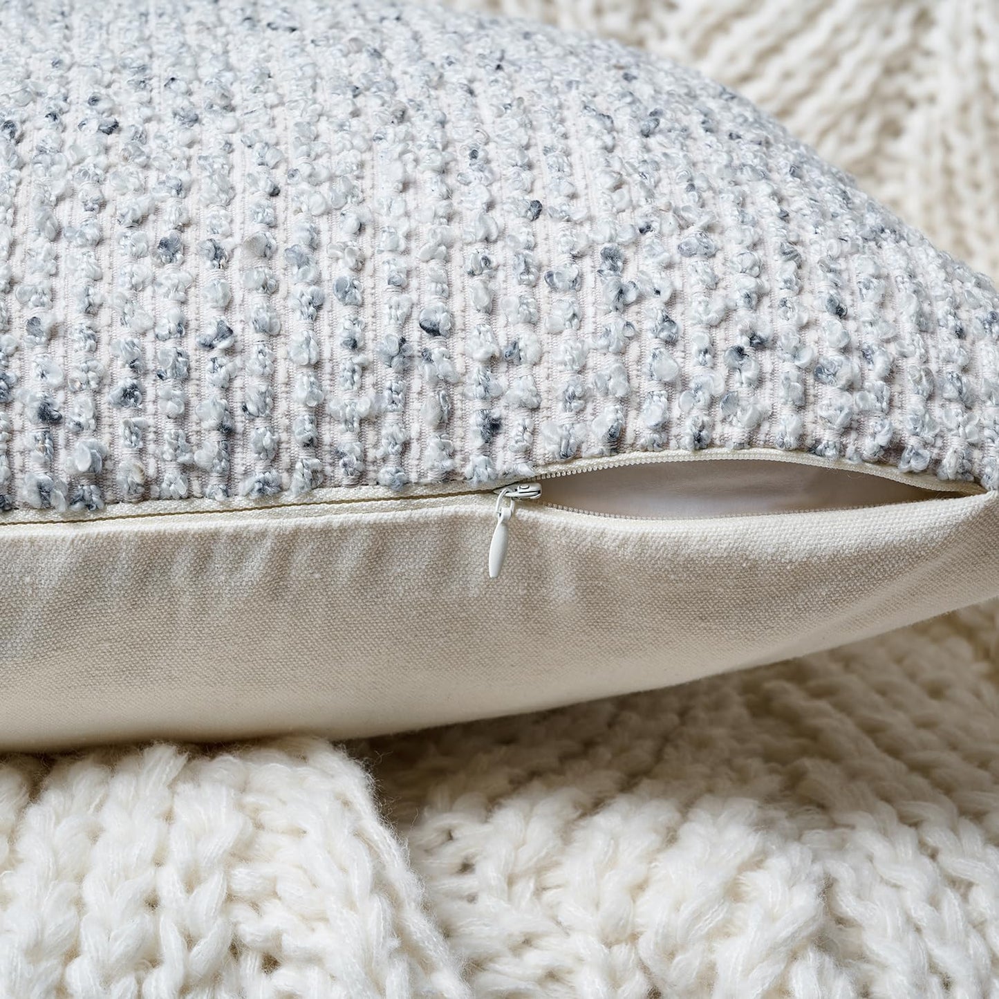 Striped Throw Pillow Covers 12x20 Set of 2 Blue Textured Boucle Chic Morden Boho Accent Farmhouse Rectangular Lumbar Decorative Couch Pillow Covers for Home Decor Bed Sofa Living Room