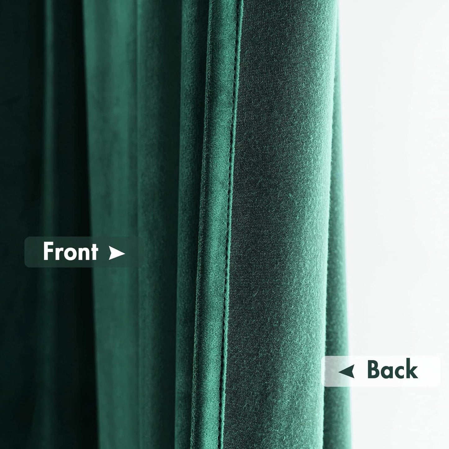MIULEE Dark Green Velvet Curtains Thermal Insulated Blackout Curtain Christmas Emerald Green Drapes for Bedroom Living Room Darkening 96 Inches Long Curtains Panels Rod Pocket Set of 2