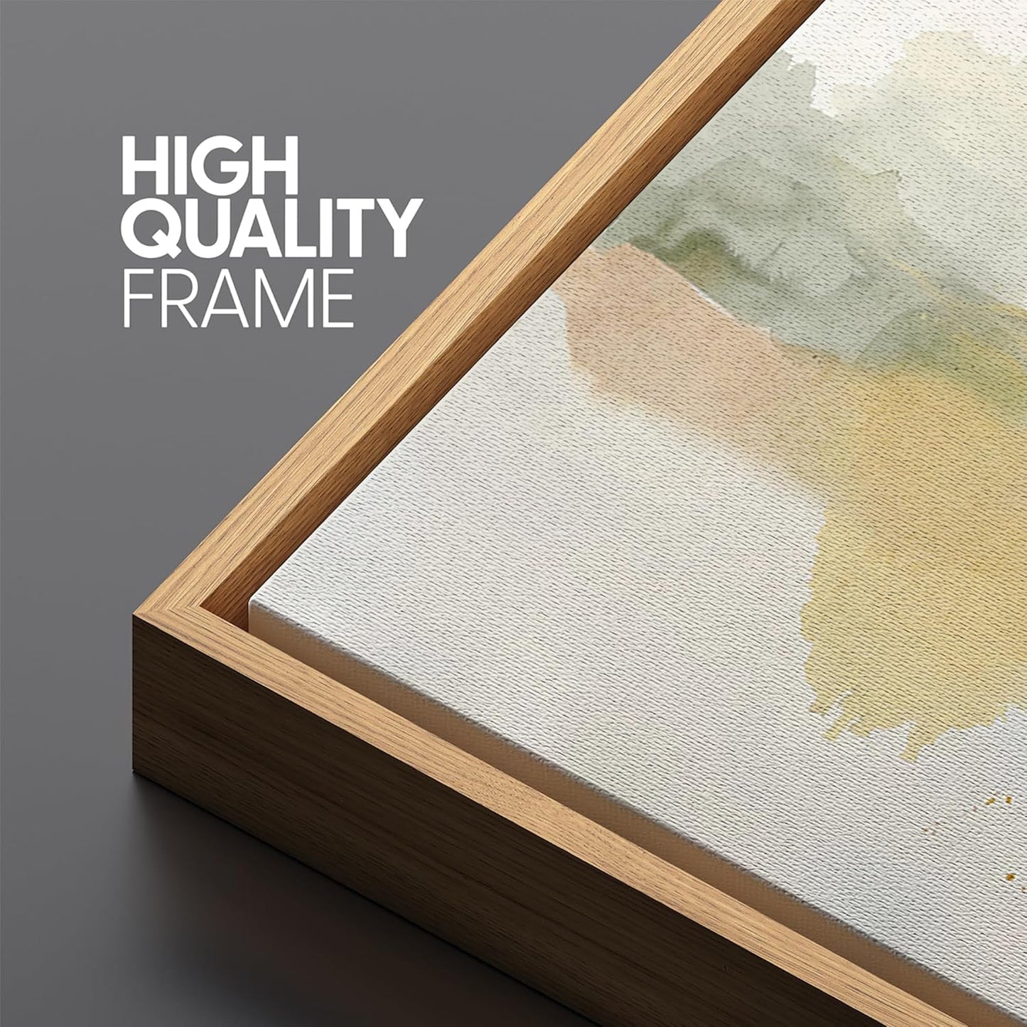 MUDECOR Extra Large Framed Canvas Print Wall Art Serene Watercolor Landscape in Green and Yellow Tones Antique Retro Fine Art Illustrations Decorative Colorful for Bedroom - 60"x30"