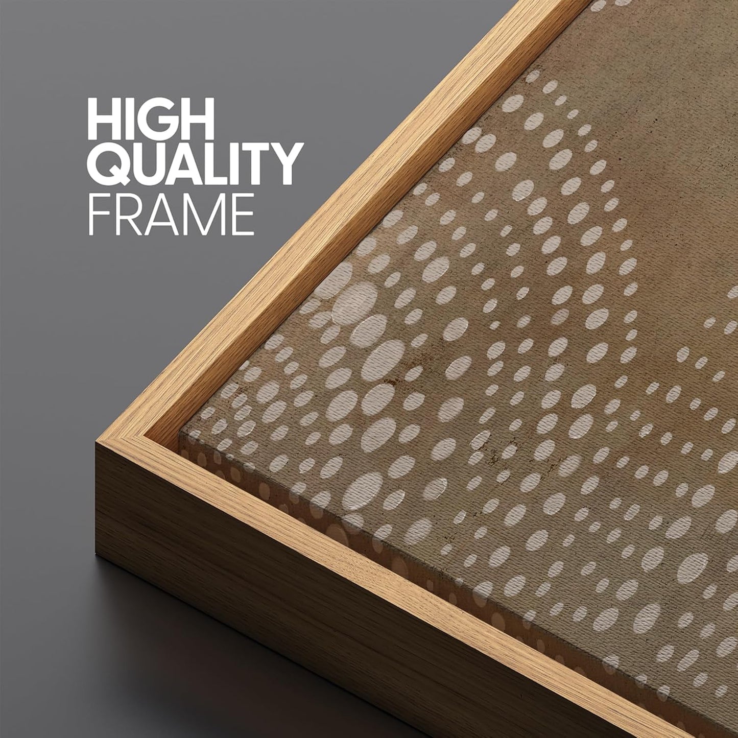 MUDECOR Large Framed Canvas Print Wall Art Abstract Dot Matrix Canvas Art in Earth Tones Antique Retro Fine Art Illustrations Decorative Colorful for Bedroom - 60"x20"