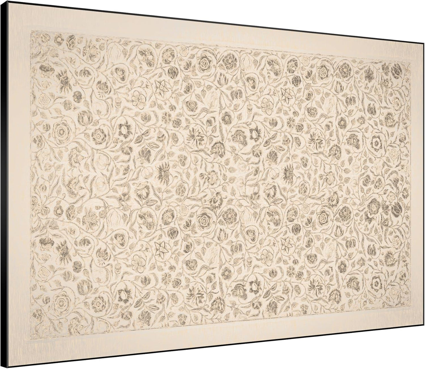 SIGNWIN 36"x46" Extra Large Framed Wall Art Vintage Botanical Sketch with Detailed Floral Pattern, Classic Nature Illustration for Home Living Room Bedroom Decor (Frame Assembly Required)