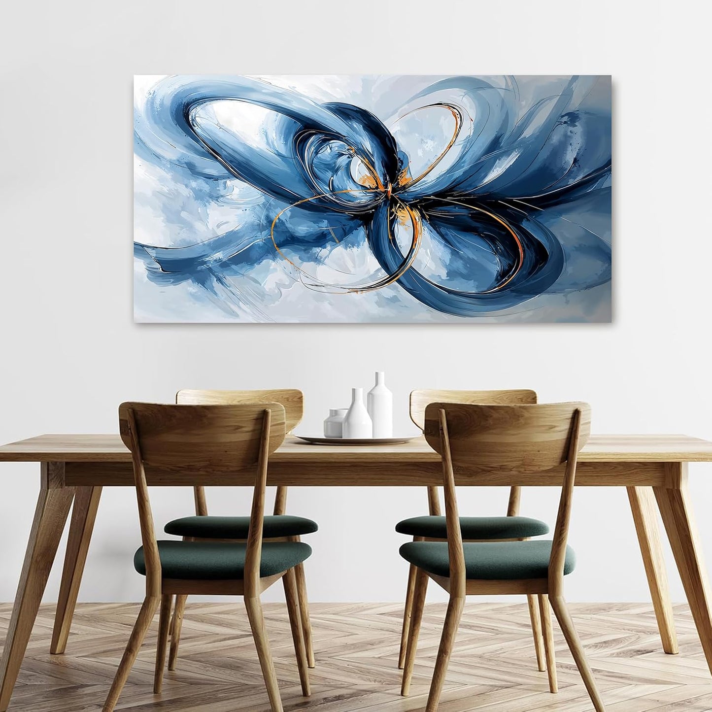 Canvas Wall Art Decor Modern Large Wall Art For Living Room Blue Abstract Wall Art Abstract Art Wall Decor Modern Artwork for Walls Canvas Prints Art Work For Home Kitchen Office Wall Decor 24" X 48"