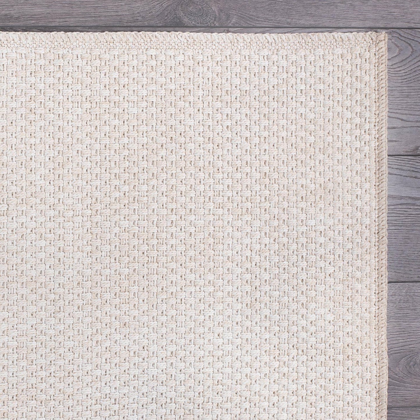 CAMILSON Easy Jute Rug 8x10, Indoor Outdoor Off-White Farmhouse Area Rugs for Living Room Patio and Kitchen Rug, Solid Woven Design, Easy-Cleaning, Non Slip Washable Outside Carpet Alfombras (8 x 10)