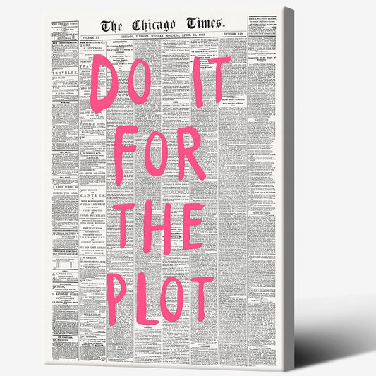 Liyark Retro Black And White Chicago Newspaper Poster Pink Trendy Preppy Apartment Art Motivational Affirmation Do It For The Plot Prints For Home Bedroom Living Room Wall Decor 24x36in Framed