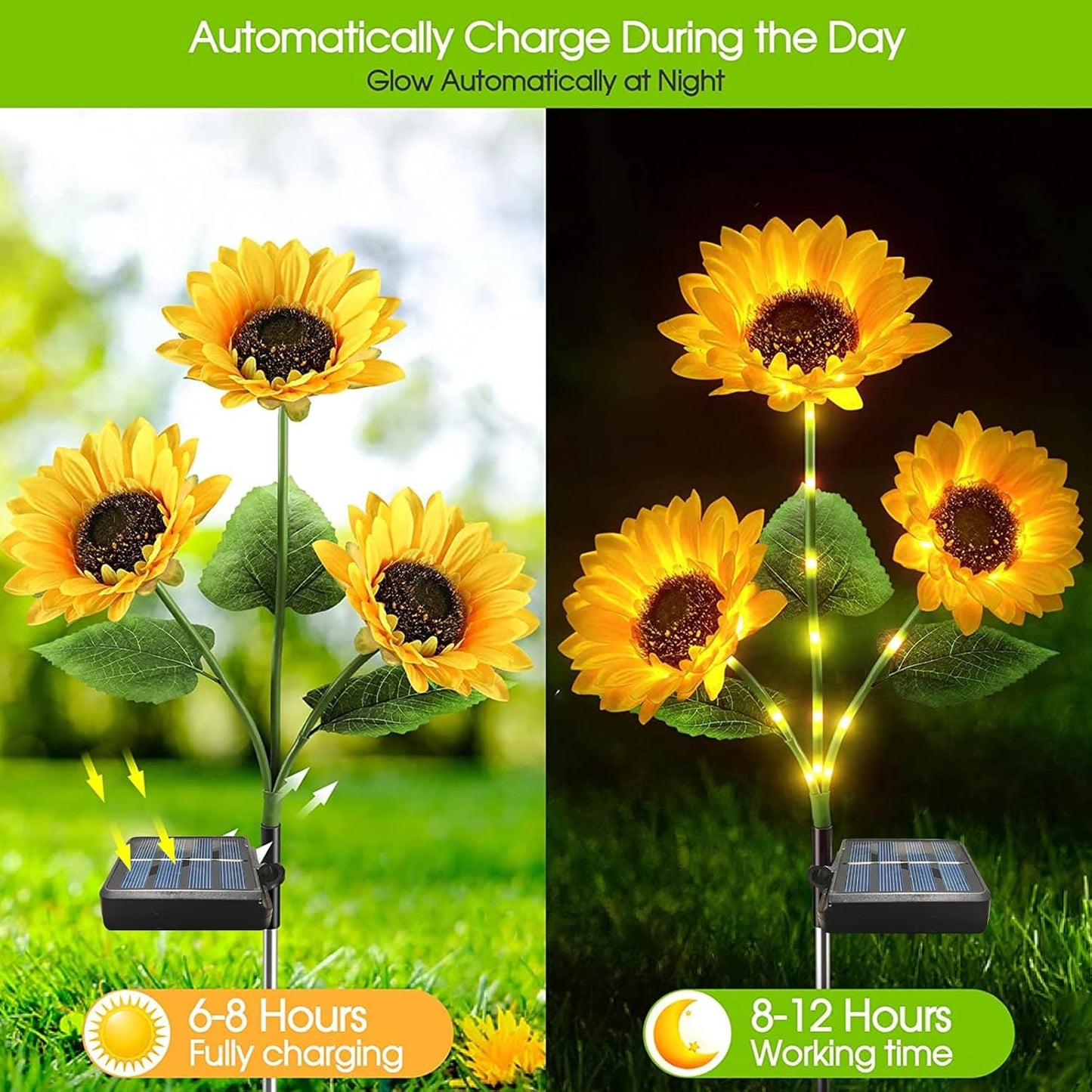 Solar Lantern Light Replacement Top ,LED Solar Panel Lantern Lid Lights Replacement Part for Outdoor Flower DIY Solar Flower Lights Garden Patio Decor (Square 4 PCS)