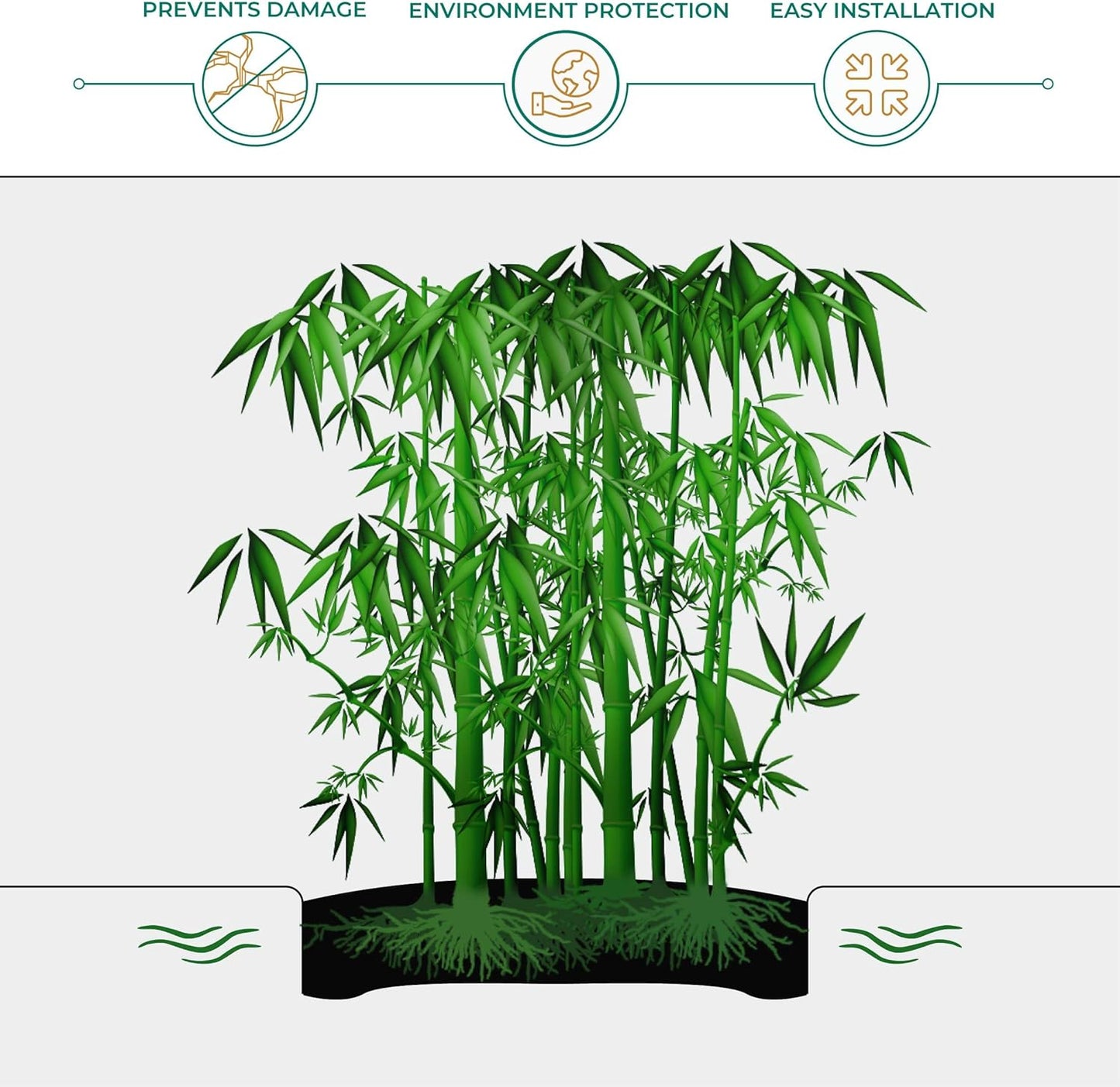 DeepRoot Water Barrier, Versatile Bamboo Barrier, Easy-to-Install Garden Barrier for Landscaping and Protection, Durable, Flexible, 36" x 100' Roll-30 mil Thickness, Black (WB 36/30-100)