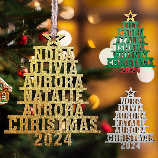 Personalized Christmas Ornaments 2025 with Family Names 1-6 Names Custom Ornaments for Christmas Tree Personalized Christmas Ornament Gifts
