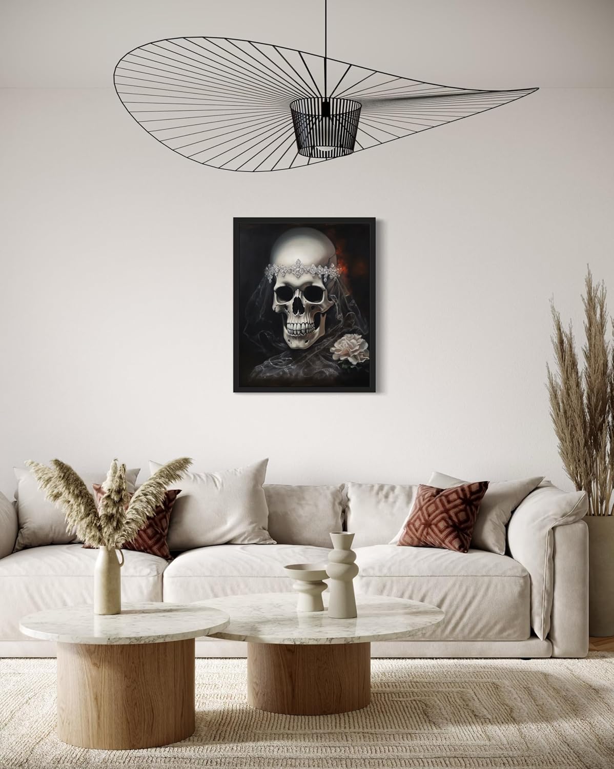Skull Bride Poster Art Print, Halloween Scary Vintage Wall Art Academia Spooky Painting Decoration for Horror Prints, Gothic Posters Bedroom Decor 89 (Skull Bride, 11 x 14 inches, Unframed)