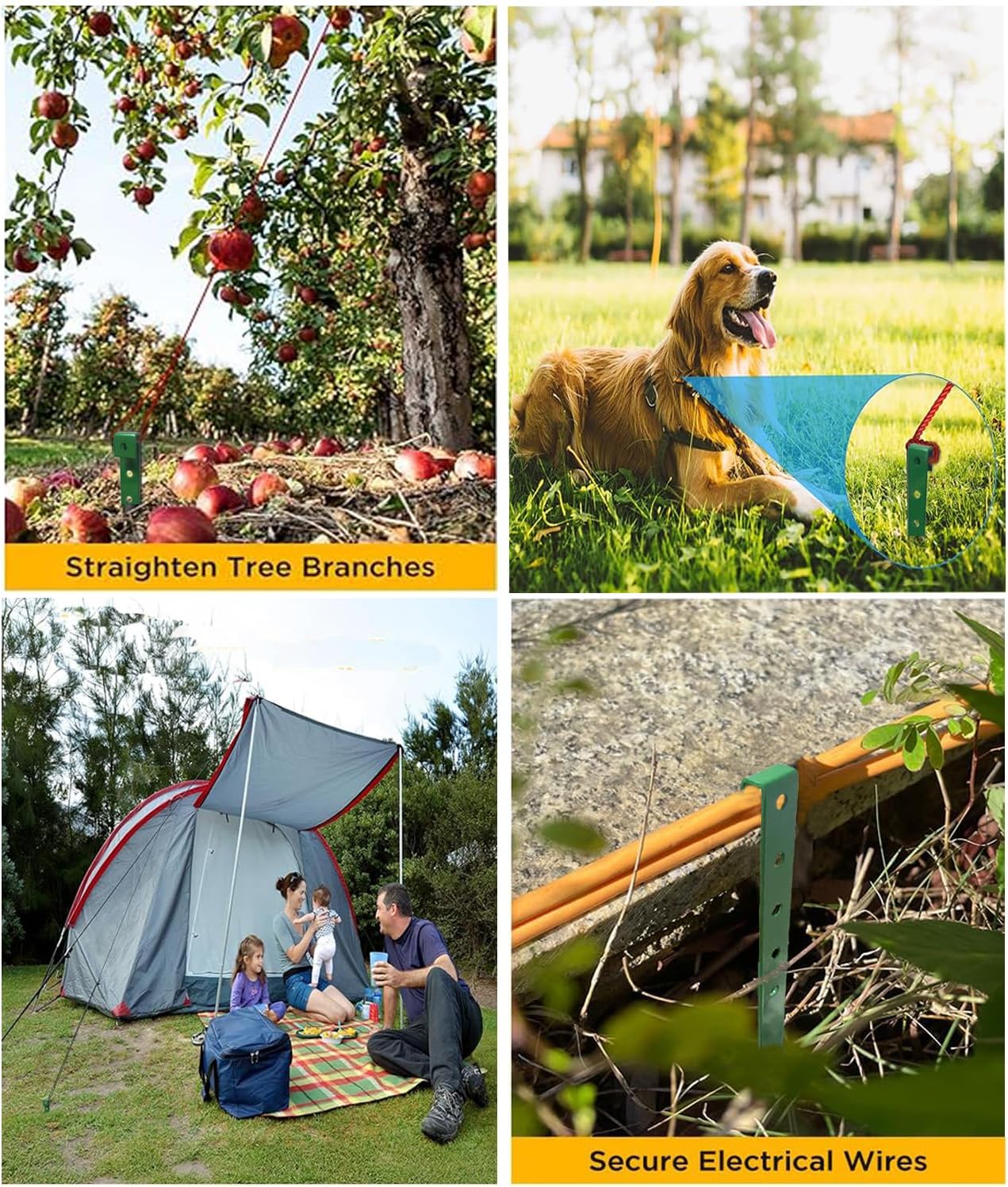 24Pcs Metal Garden Landscape Edging Stakes Green,10in anchoring Stakes Landscape Anchoring Spikes for Terrace Board, Garden Liner, Landscape Edging Coil,Bender Board,Grass Barrier