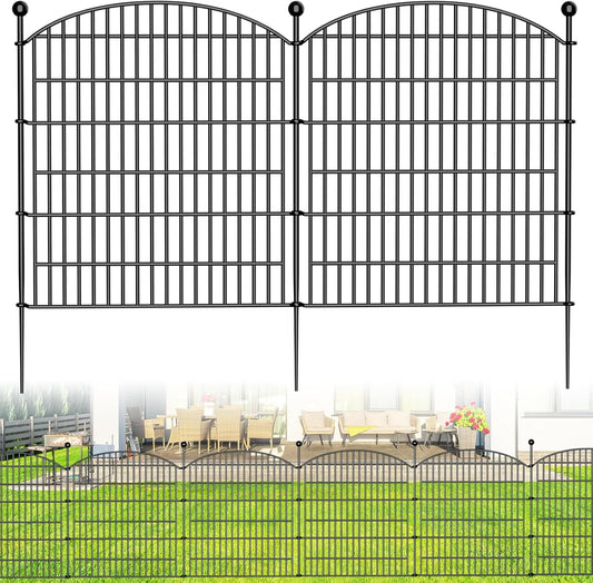 Decorative Garden Fence, 5 Panels - 32 in (H) x 11.8 ft (L) No Dig Dog Fence Outdoor for Yard, Rustproof Tall Garden Fencecing Panels, Animal Barrier Suitable for Yard Border, Patio, and Outdoor Use
