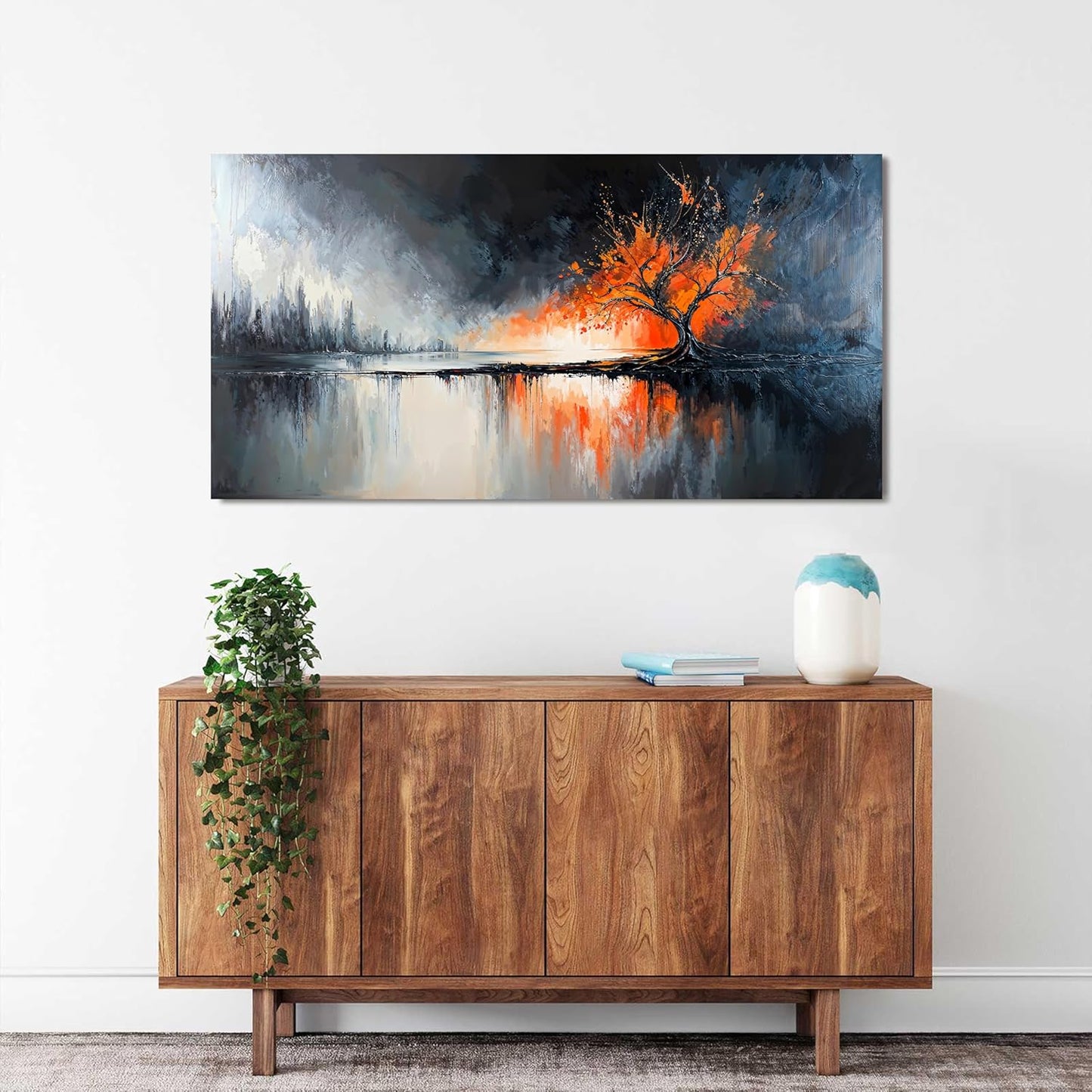 Canvas Wall Art Decor Black and White Wall Art Prints Modern Tree of Life Wall Art Canvas Art Wall Decor Wall Art Decorations Pictures for Living Room Artwork for Walls Home Office Decor 20" X 40"