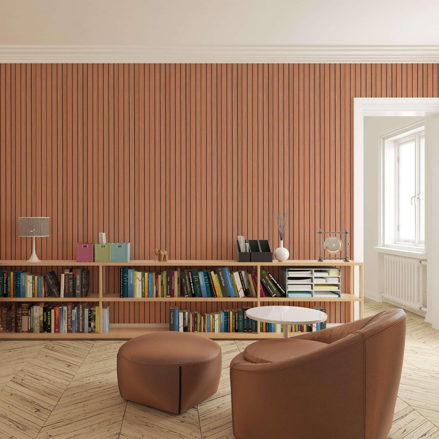 IZODEKOR 3D Wood Effect Wall Panels - Faux Wood Paneling for Living Room, Kitchen, Bathroom and More | Natural Wood Look | Easy Application | Chestnut Shell Wood (10" x 10")