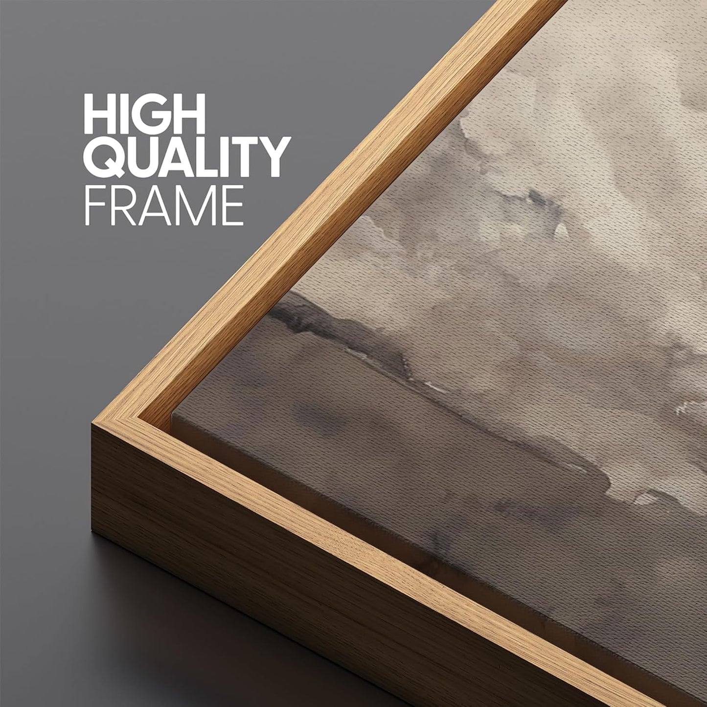 MUDECOR Extra Large Framed Canvas Print Wall Art Misty Landscape Neutral Tranquil Abstract Nature Painting in Earth Tones Illustrations Decorative Colorful Multicolor for Bedroom - 60"x30"