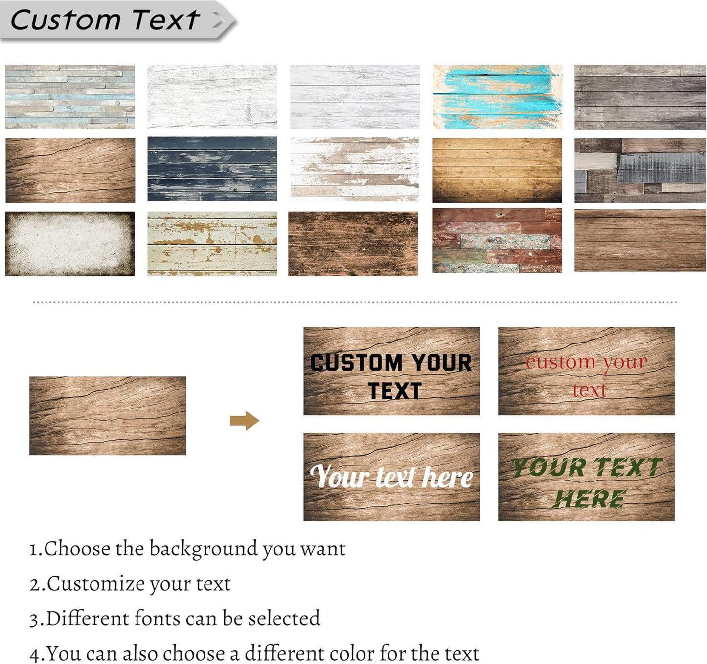 LZIMU Custom Text Signs Wall Decor Personalized Canvas Quote Family Sign Wall Art Wood Background Rustic Farmhouse Decor Framed (8"x24")