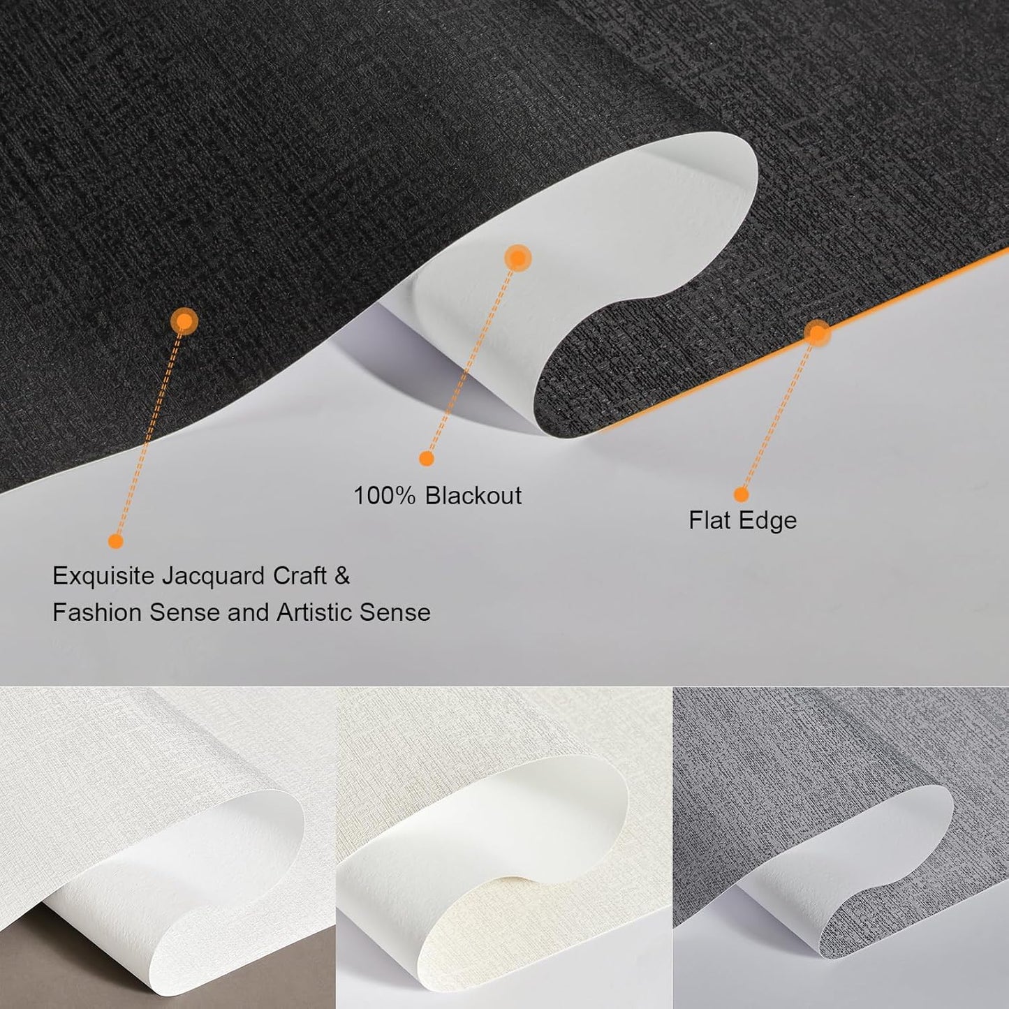 Persilux Free-Stop Cordless Blinds for Indoor Windows with Cover, Window Shades Blackout Roller Blinds, Thermal Insulated Fabric UV Protection for Kitchen, Office, Living Room, Black(44" W x 64" H)