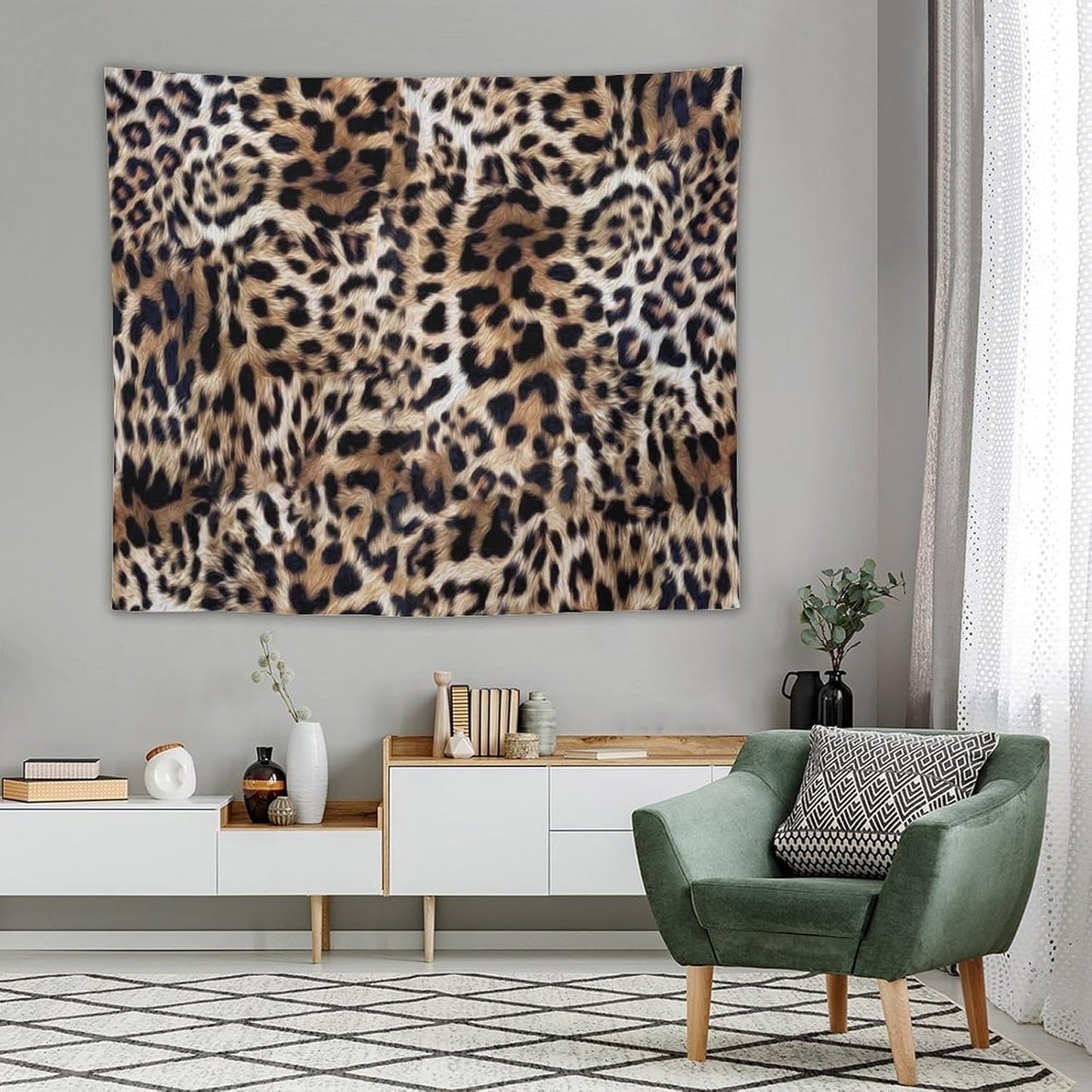 HZOHNAGO Leopard Print Tapestry Nature Wildlife Vintage Cheetah Fur Spot Animal Skin Wild Animals Spots Printed Wall Tapestry Painting Wall Hanging for Bedroom Living Room Dorm 60" W x 50" H