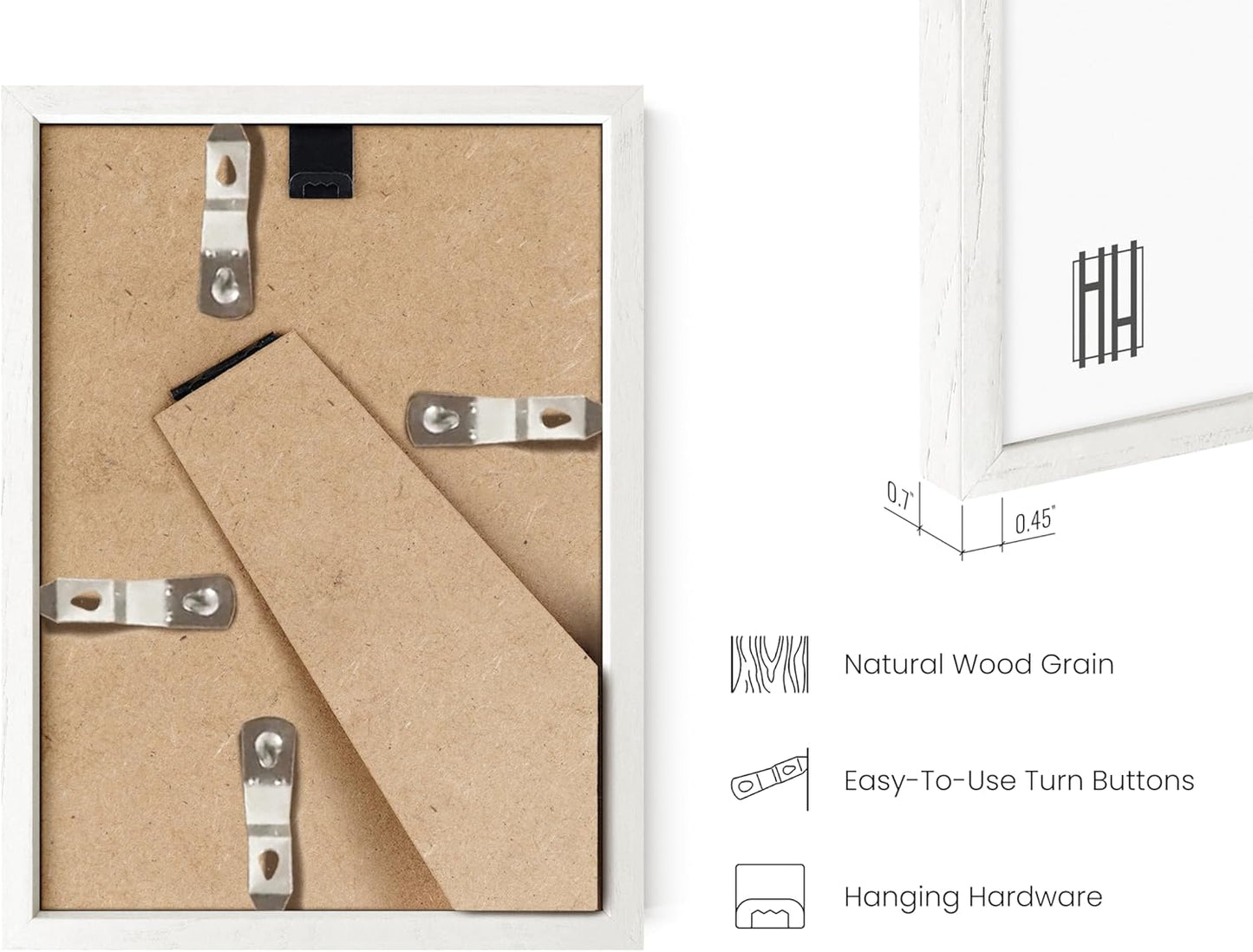 HAUS AND HUES Standalone White Oak Frame Set of 1-5x7