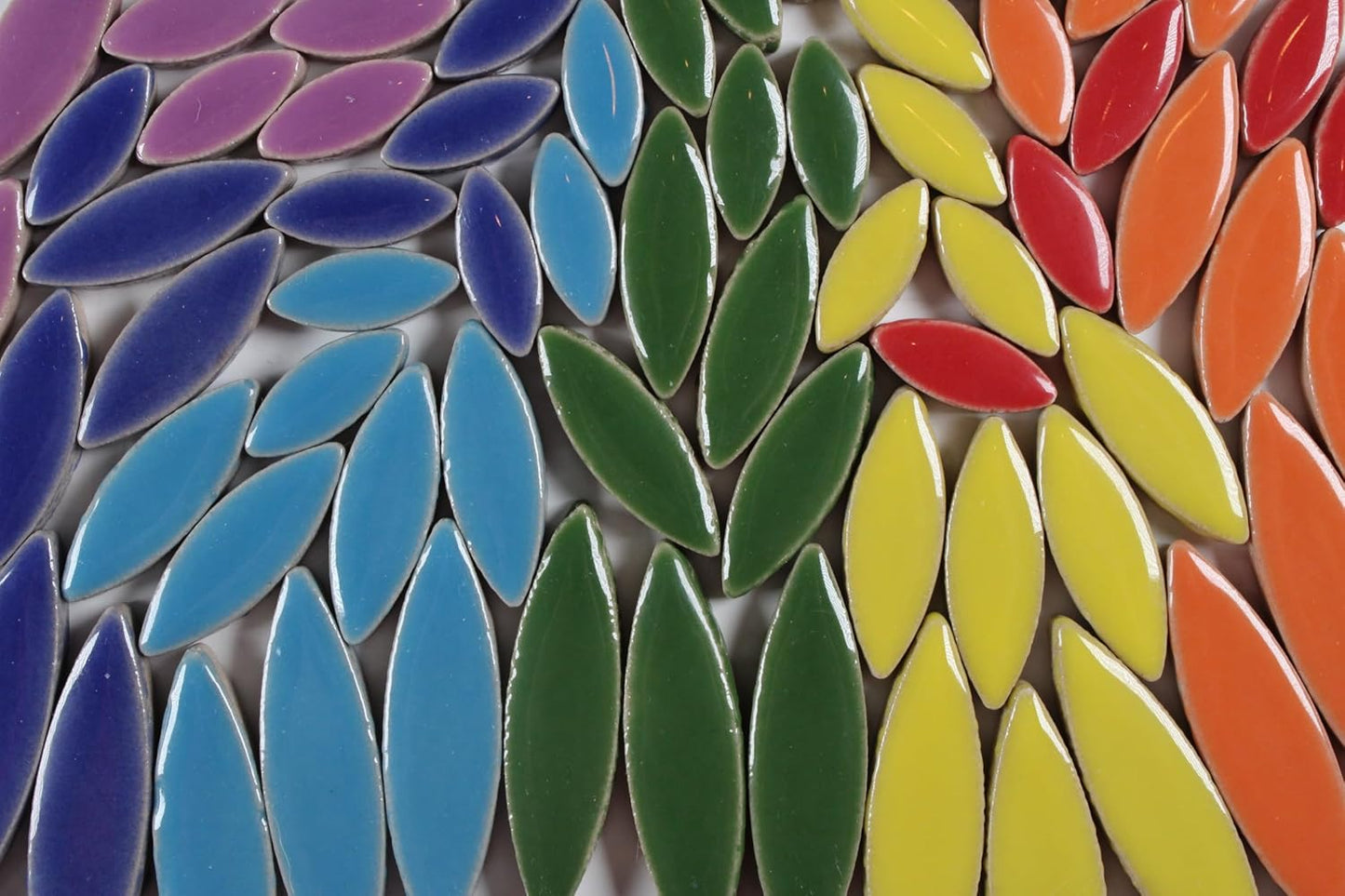 VerzTile Mosaic Tiles for Crafts - Petal Shaped Ceramic Tile Craft Hobbies & Art Projects 39 Color Options Endless Creativity DIY Design (Multi Color Mix (7))