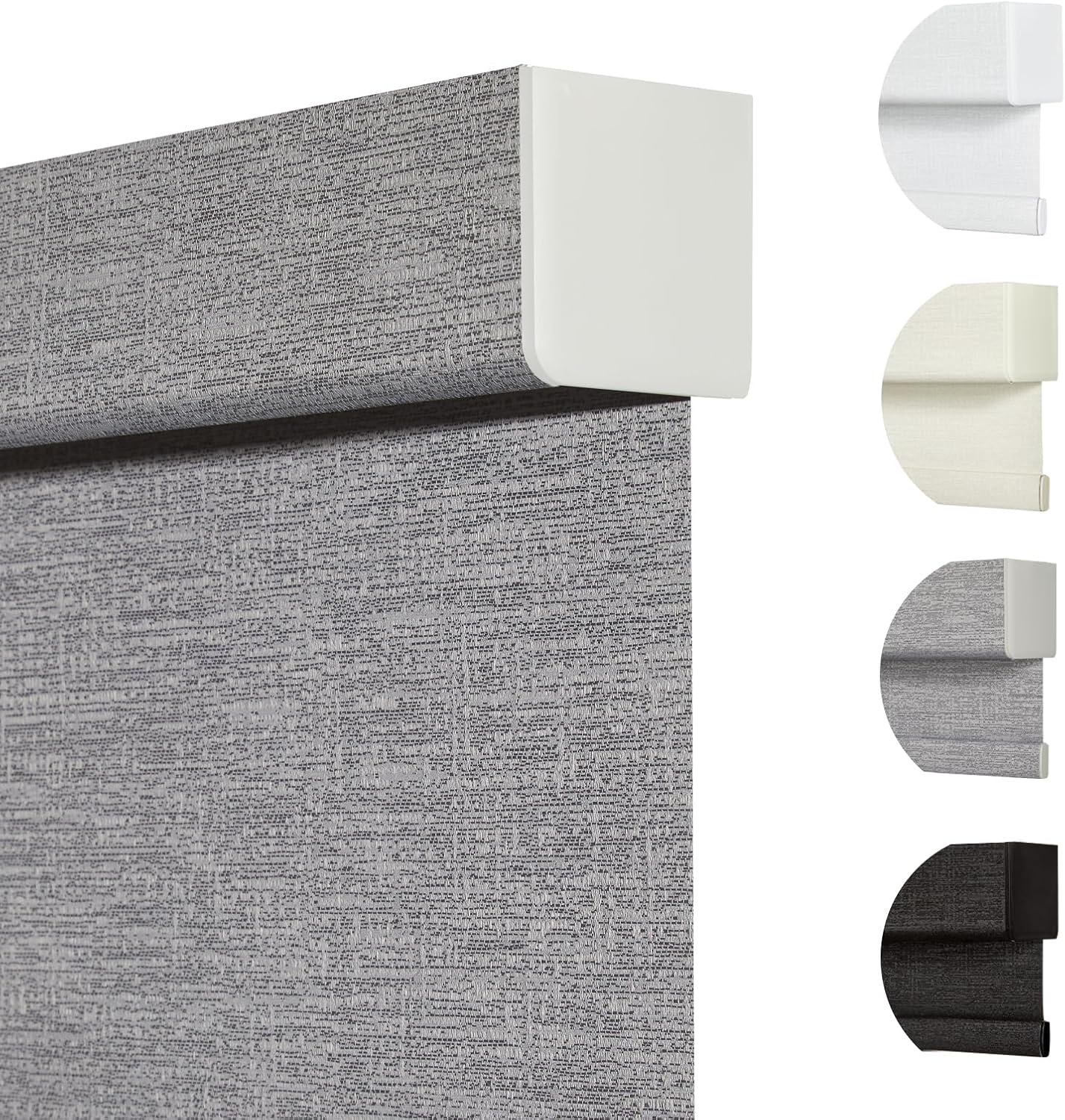 Persilux Blackout Roller Shades for Indoor Windows with Upgraded Cassette, Cordless Shades Window Blinds Pull Down for Doors, Easy to Install for Office/Living Room/Bedroom, Grey(22" W x 56" H)