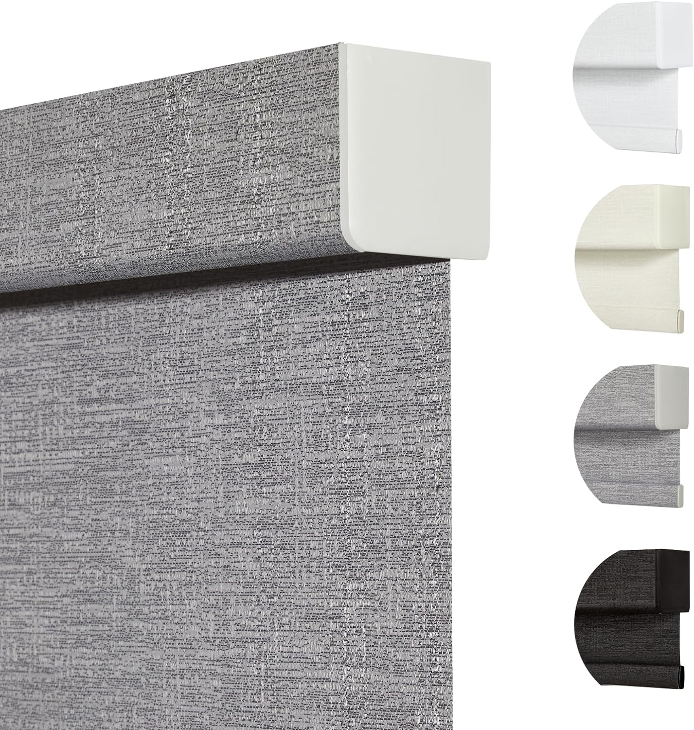 Persilux Blackout Roller Shades for Indoor Windows with Upgraded Cassette, Cordless Shades Window Blinds Pull Down for Doors, Easy to Install for Office/Living Room/Bedroom, Grey(81.5" W x 56" H)