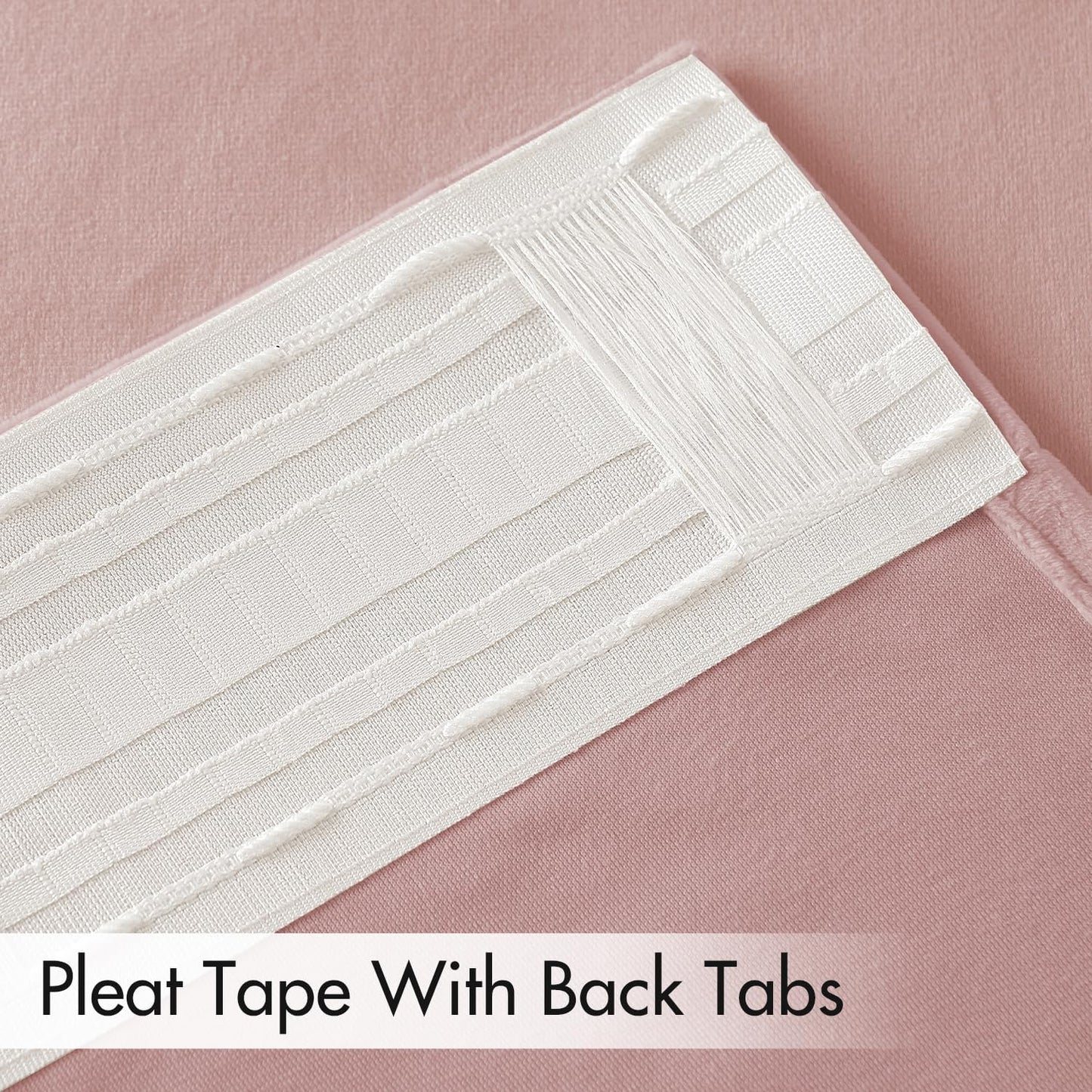 MIULEE Baby Pink Velvet Curtains 90 inches 2 Panels - Luxury Room Darkening Window Drapes for Bedroom Living Room Thermal Insulated Super Soft Blackout, Back Tab Rod Pocket Pinch Pleated, W52 x L90