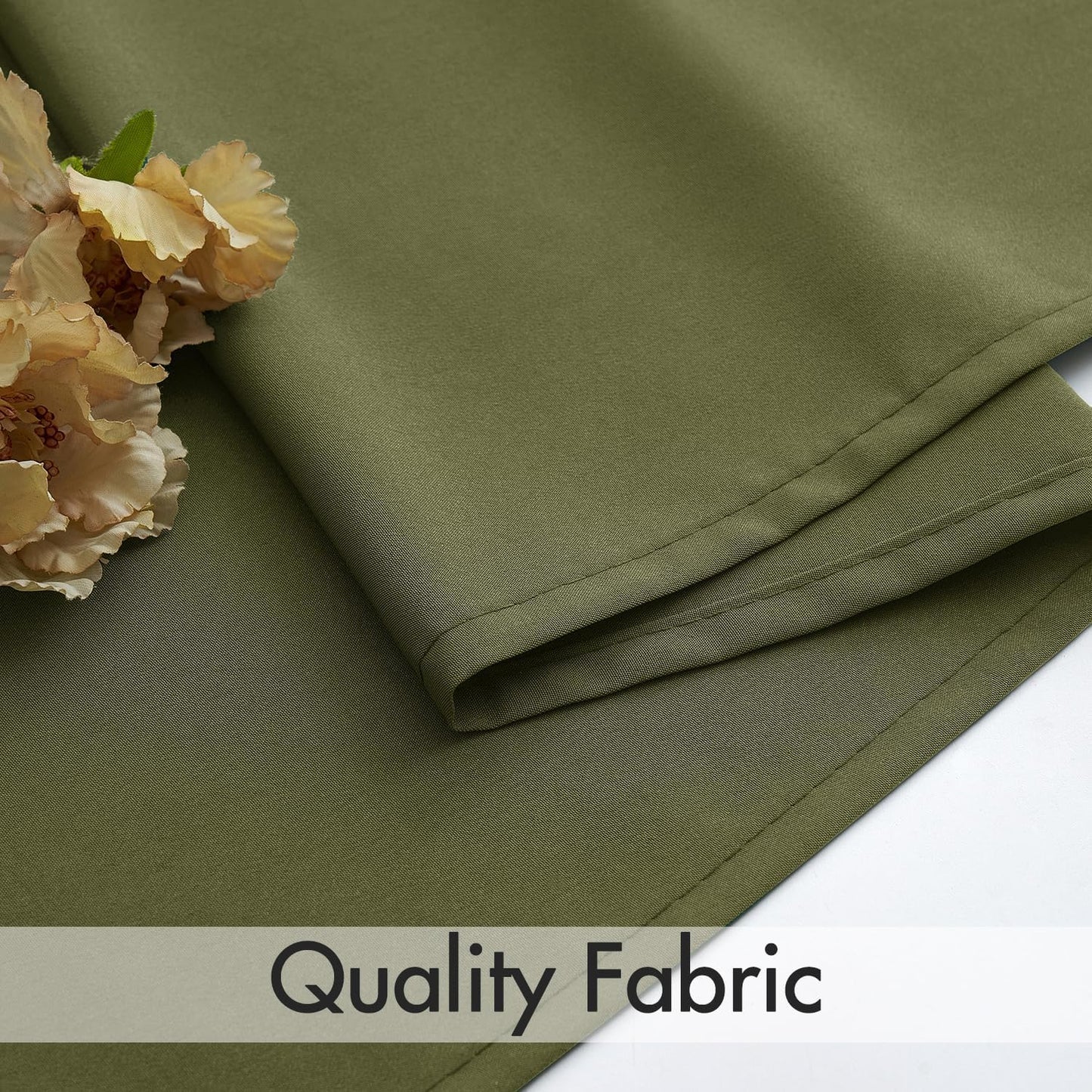 MIULEE Olive Green Privacy Sheer Curtains That Let Light in 63 Inches Long Non-See-Through Semi Sheer Curtain Light Filtering Window Curtains Drapes for Living Room Bedroom 2 Panels Set 42 X 63