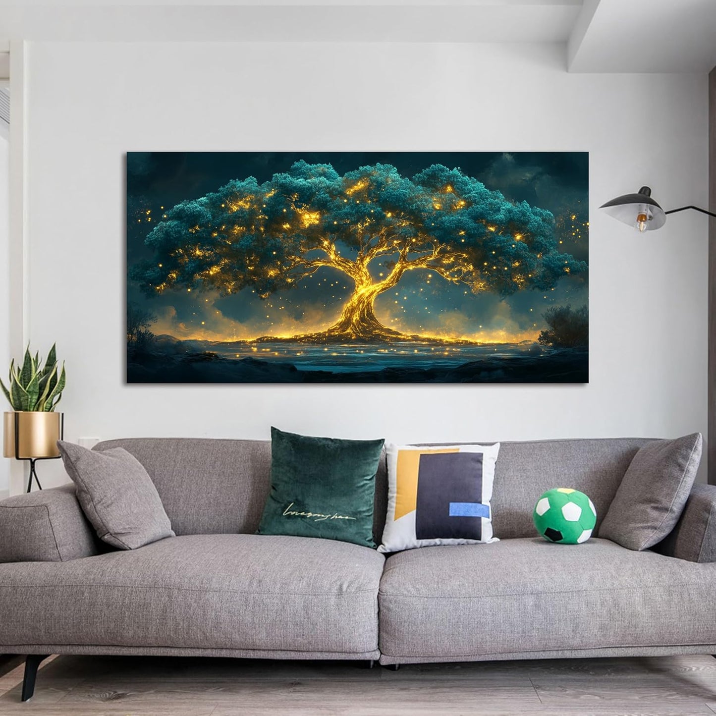 Canvas Wall Art Decor Artwork for Walls Green Gold Wall Art Decor Tree of Life Wall Art for Living Room Tree Wall Decor Art Wall Art Paintings Prints Art Work for Room Home Office Wall Decor 20" X 40"