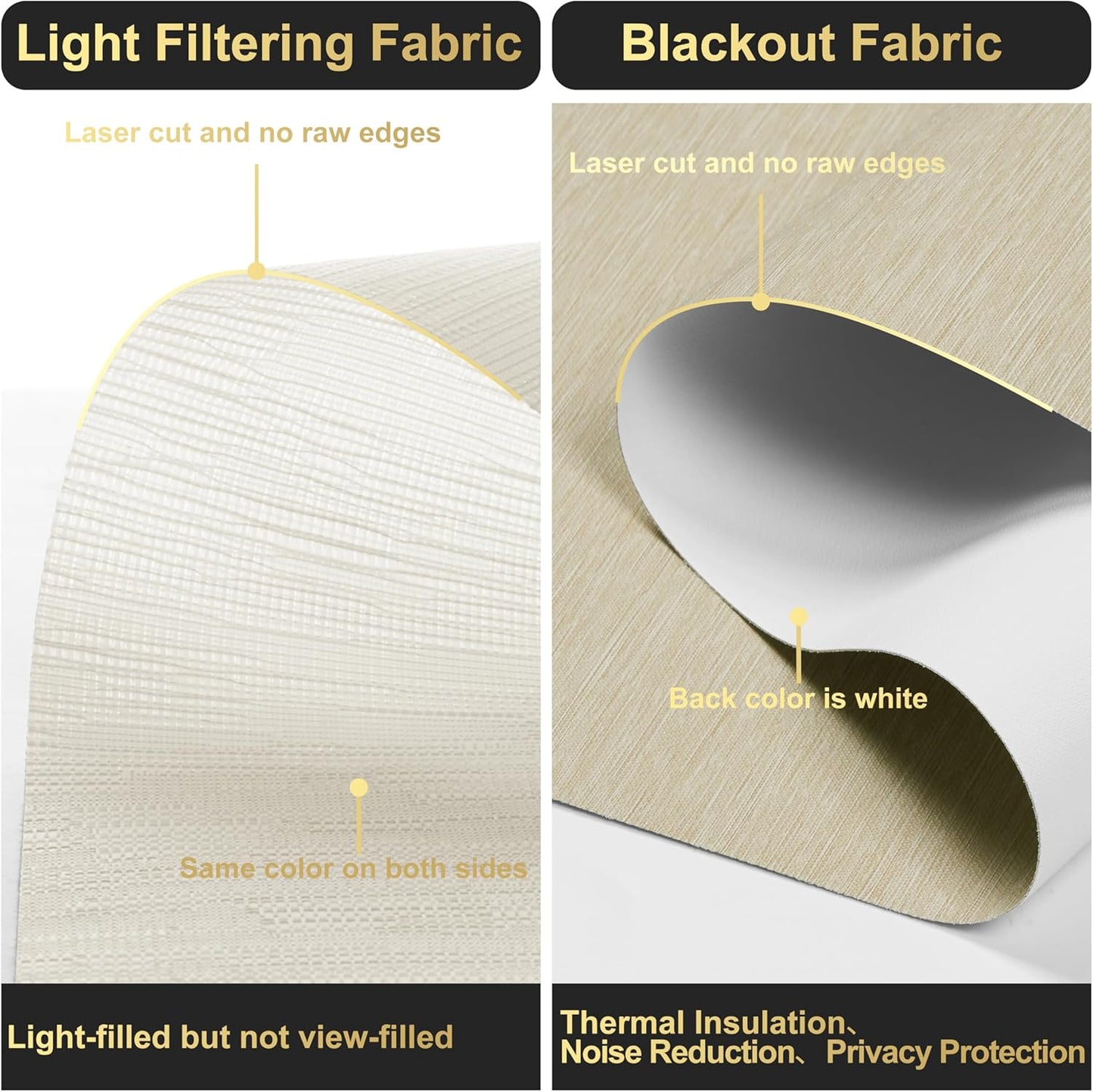 BERISSA Cordless Dual Roller Shades with Cassette,Valance,Bout and Light Filtering,Day and Night Roller Shades for Home,Office,Door.Striped Jacquard Beige.74 W x 36 H