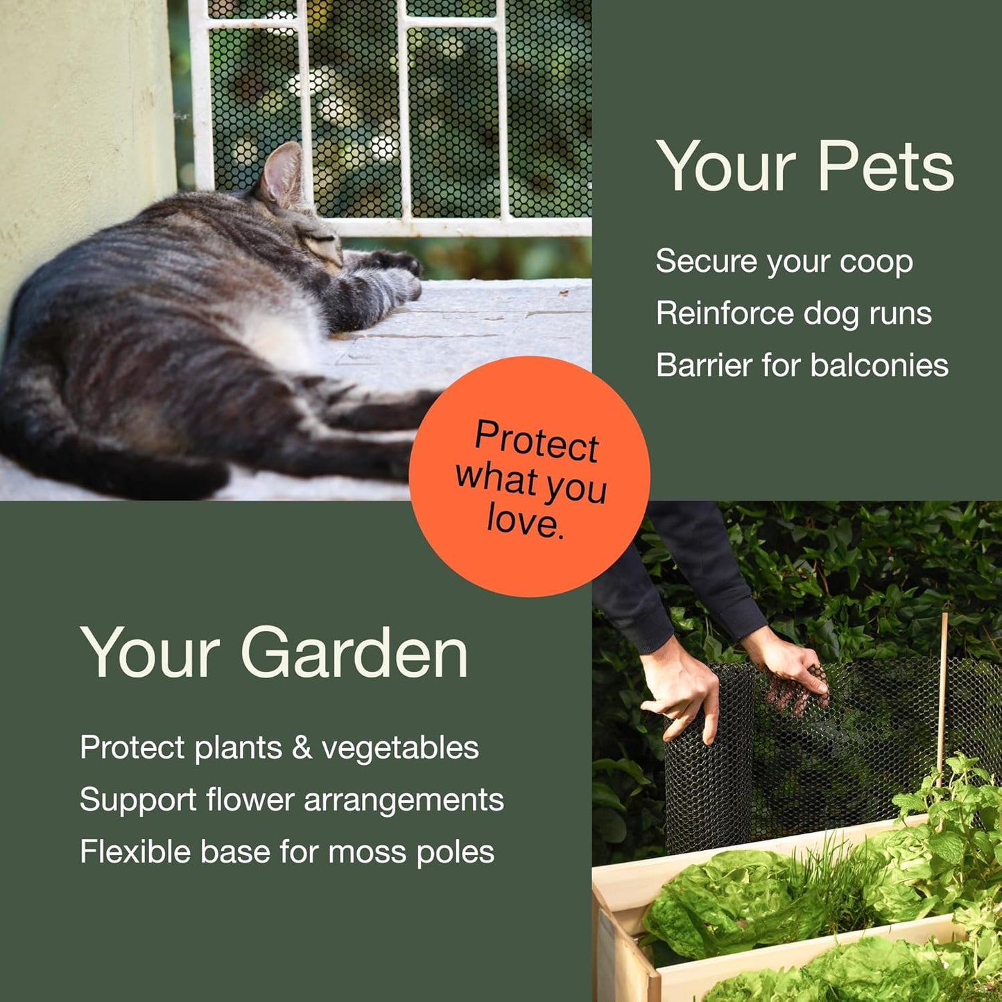 MaPorch Plastic Wire Mesh Fence - Black, 15.71" x 10 ft - Plastic Chicken Wire Fencing for Dogs, Rabbits & Poultry - Chicken Netting - Snake Barrier - Balcony Netting for Pets - Balcony Cat Barrier