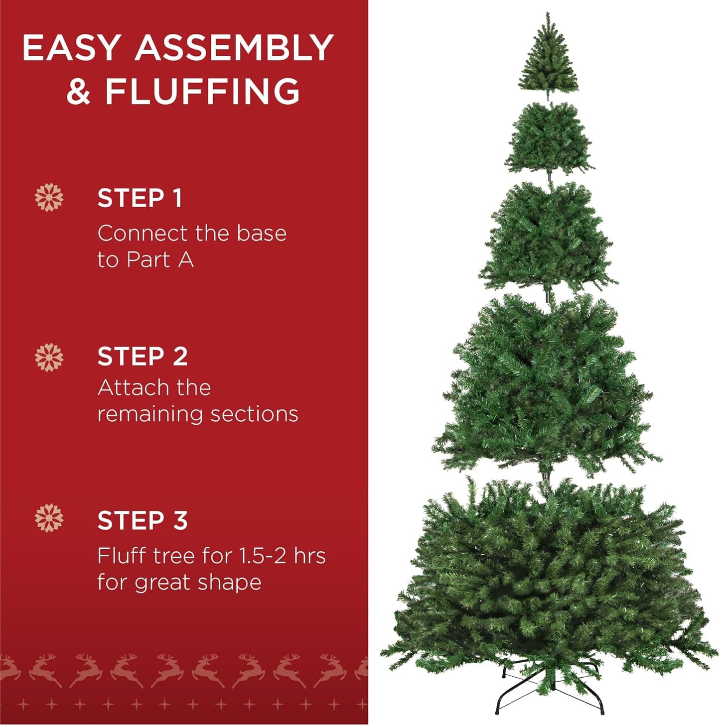 Best Choice Products Artificial Christmas Tree, 12ft Premium Unlit Realistic Spruce Holiday Décor w/Dense Branches, Easy Assembly, Metal Base