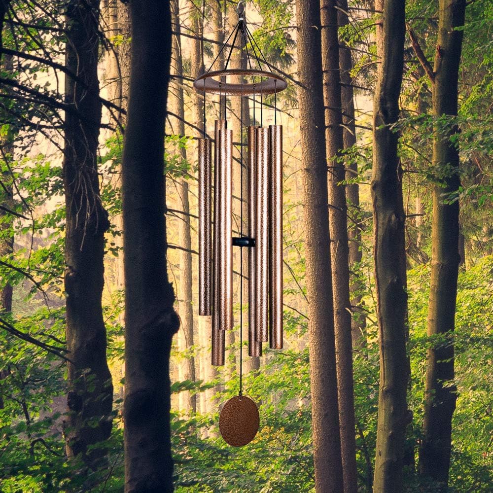 44 Inch Wind Chimes for Outside Deep Tone Sound Like Church Bell Rings Memorial Mother Day Copper Vein 1pcs Thickness of Tube is 2.8mm Taiwan Made