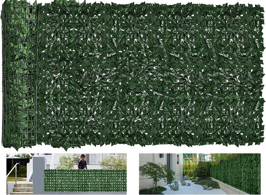 Faux Ivy Privacy Fence Screen Outdoor Expandable Artificial Greenery Roll Fake Hedge Wall Patio Green Plastic Leaf Plant Vine Grass Panels Gate Covering Garden Yard Balcony (158.0 X 60.0 in)