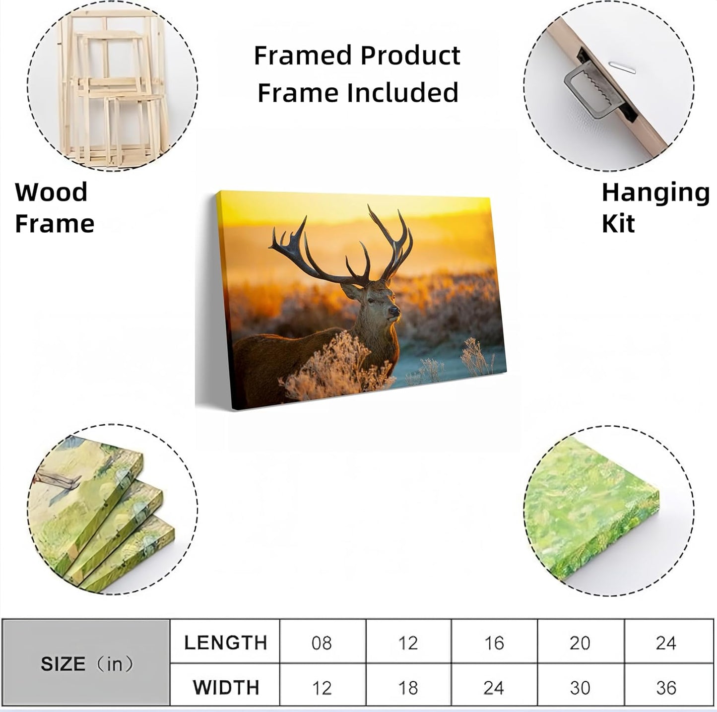 Personalized Custom Canvas Prints: 12L x 18W Photo On Canva Transform Your Photos into Stunning Framed Wall Art Digitally Printed (12L x 18W, Framed)