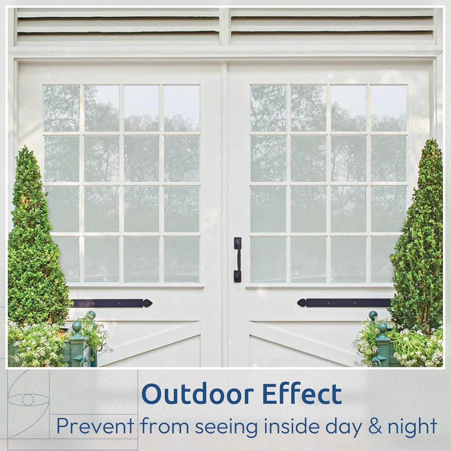 rabbitgoo Window Privacy Film, Non-Adhesive Frosted Glass Window Film for Bathroom, Static Cling Heat Blocking Stickers for Home Indoor Opaque Frosting Coverings House Tint, Matte White 23.6" x 157"