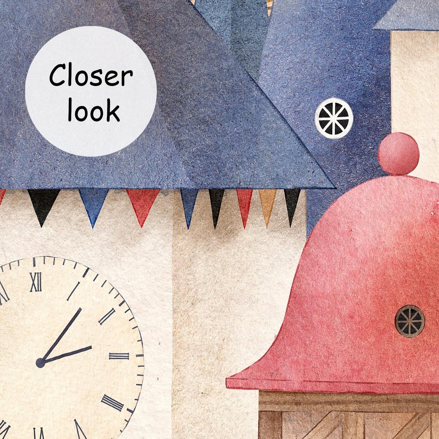 AFZEVEB-Cartoon Watercolor House Nursery Wallpaper Wall murals for Kids Room 114"x74" (Not Peel and Stick)