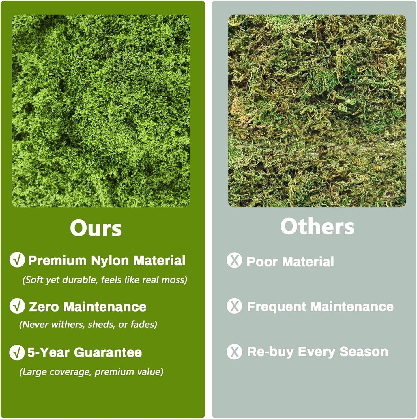 Potanro Faux Green Moss 5.3oz Artificial Fake Plant Moss for Potted Plants Indoor, Crafts, Planters, Bonsai Artifcial, DlY Floral Decorative Moss, Fairy Garden Wedding Table Centerpieces Decor